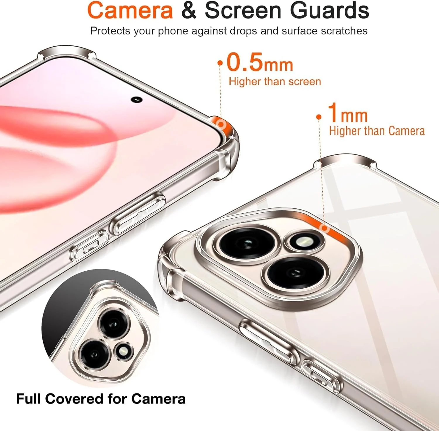 DL3 Mobilak Clear TPU Protective Case for Honor 400 5G with Camera Protection and Shockproof Design - Clear