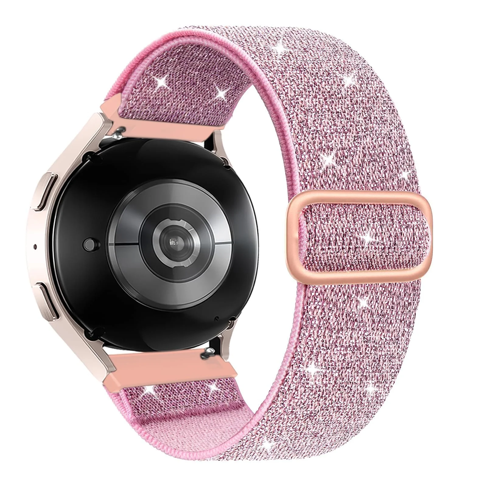 Samsung Galaxy Watch 7 / 6 / 5 / 4 40mm 44mm / Watch 5 Pro 45mm / S2 classic / active 2 40mm 44mm Stretch for Amazfit Active 2 / GTS 4 / 3 / 3 Pro / 2 / 2e / GTS 4 Mini — 20MM Bnad Nylon Loop For Samsung Galaxy Watch 7/6/5/4 40mm 44mm/Watch 5 Pro 45mm/S2 classic/active 2 40mm 44mm Stretch Strap for Amazfit Active 2/GTS 4/3/3 Pro/2/2e/GTS 4 Mini (Shiny Pink)
