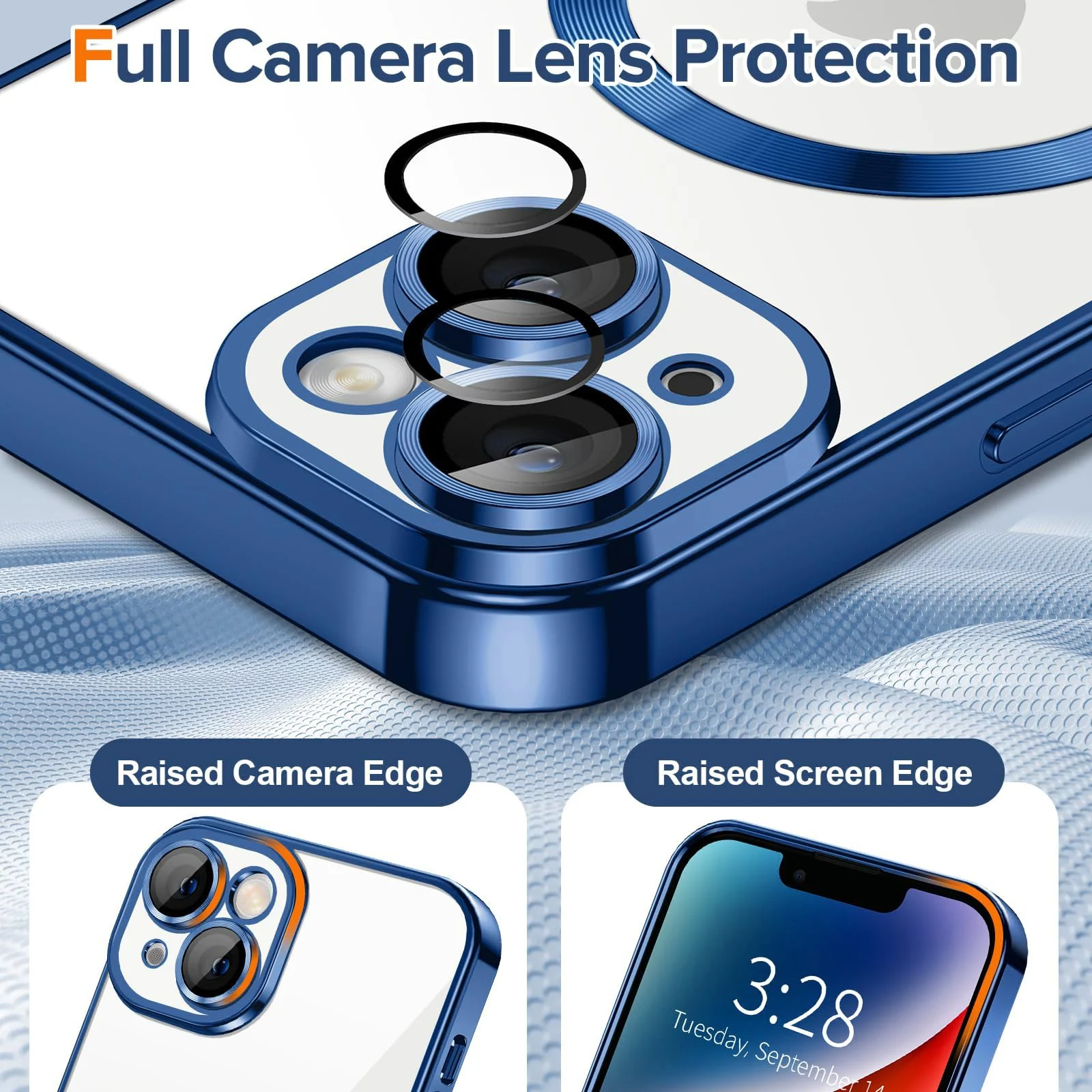 DL3 Mobilak Plated-Edge TPU Protective Case with Camera Protection for iPhone 13 - Blue