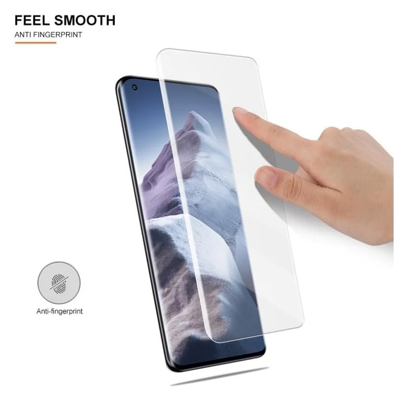DL3 Mobilak Xiaomi Mi 11 Ultra 5G Screen Protector [Liquid UV Tempered Glass] Full Screen adhesive [Sensitive Touch][Fingerprint Sensor Compatible] HD - Clear