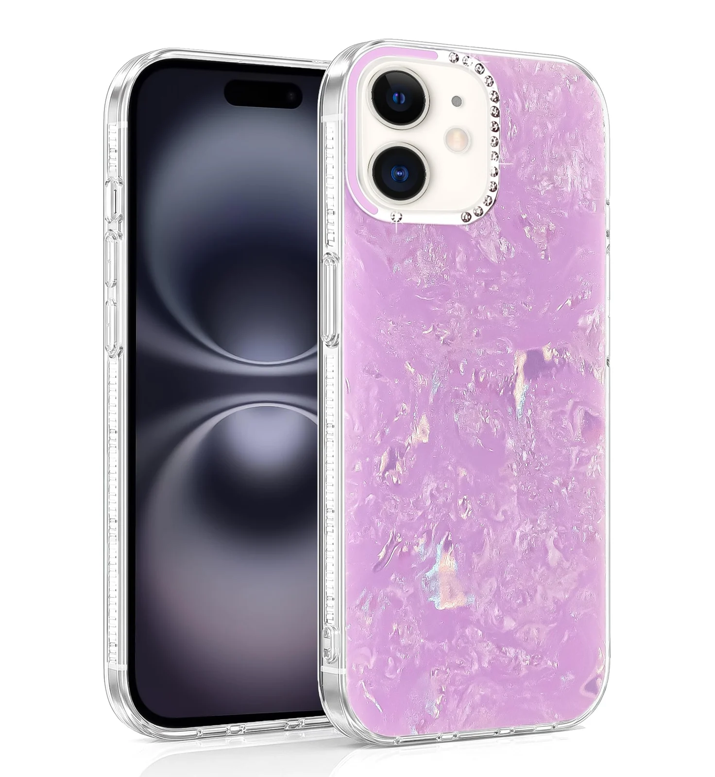 DL3 Mobilak Glitter Rhinestone Protective Case for iPhone 11 with Shockproof Design - Purple