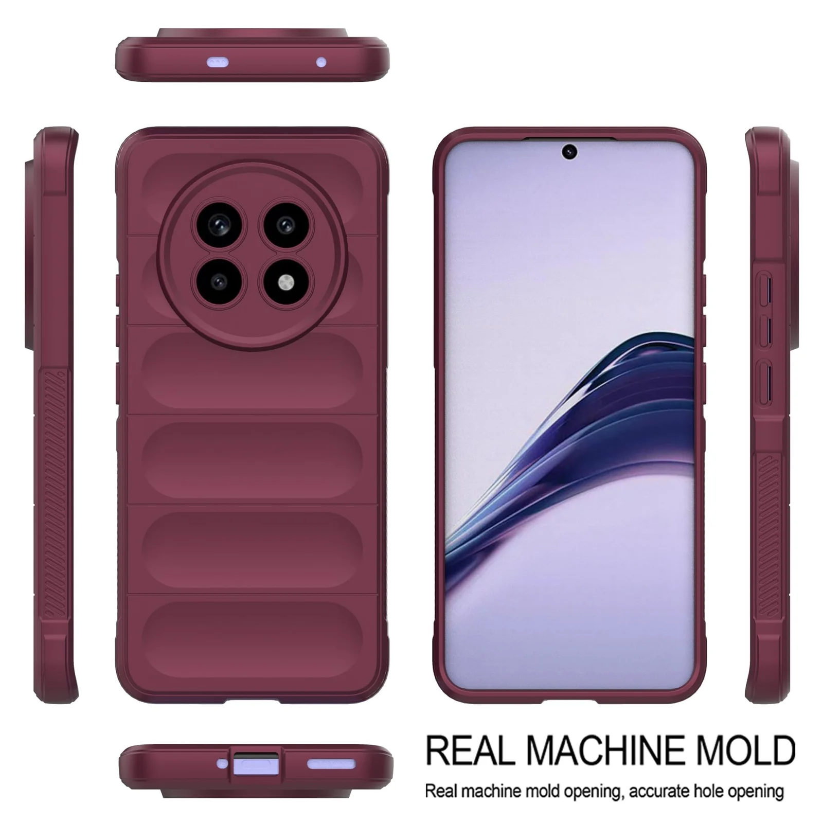 DL3 Mobilak Flexible Silicone and TPU Protective Case with Camera Protection for realme 13 Pro / realme 13 Pro Plus 5G - Wine Red
