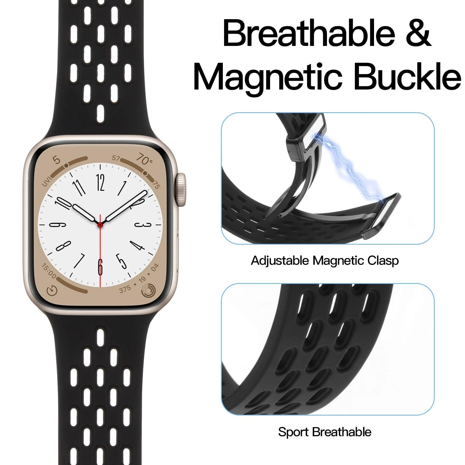 DL3 Mobilak Magnetic Bands for Apple Watch Band 49mm 46mm 45mm 44mm 42mm, Soft Silicone Magnetic Buckle Breathable Sport Watch Strap for iWatch Ultra2 Ultra SE SE2 Series 10 9 8 7 6 5 4 3 2 1 - Pine Green