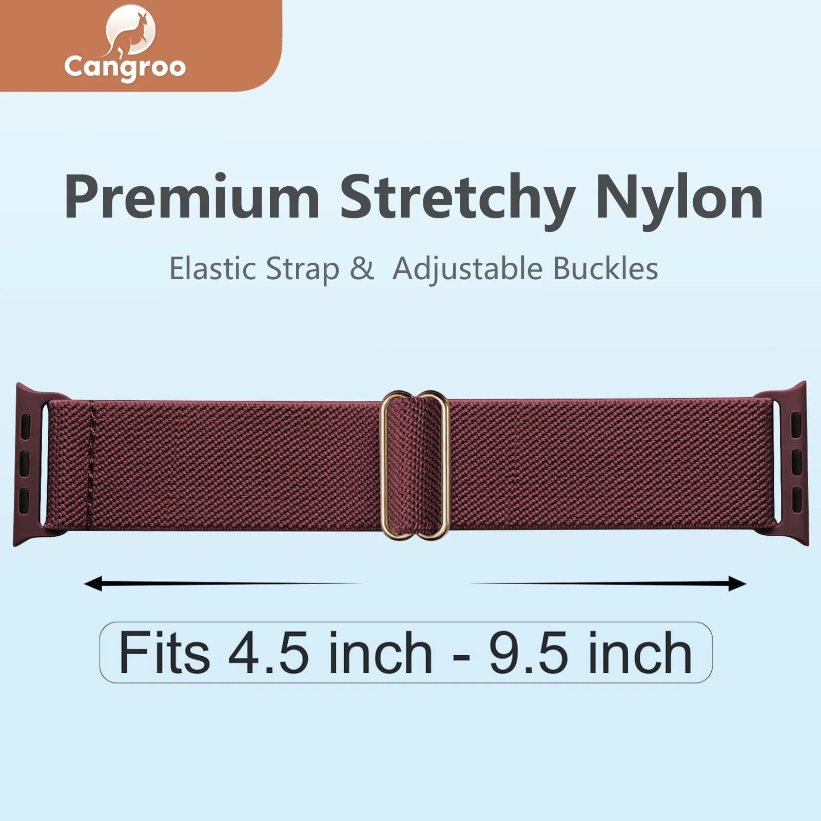 DL3 Mobilak Nylon Solo Loop Stretchy Straps For Apple Watch Band 49mm 45mm 44mm 42mm 41mm 40mm 38mm, Elastic Wristbands for Series 8 9 Ultra 7 6 5 4 3 2 1 (38MM/40MM/41MM) - Wine Red