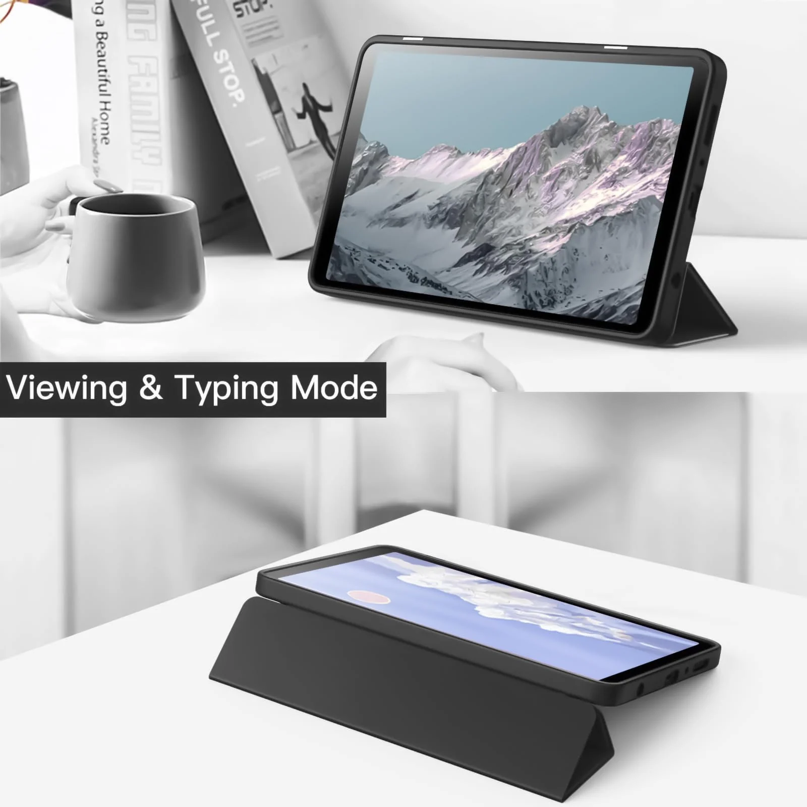 DL3 Mobilak Samsung Galaxy Tab A9+/ A9 Plus Case 11 inch 2023 (SM-X210/X216/X218) with Pen Holder, Soft TPU Back Trifold Stand Protective Smart Cover Flip, Auto Wake&Sleep - Black