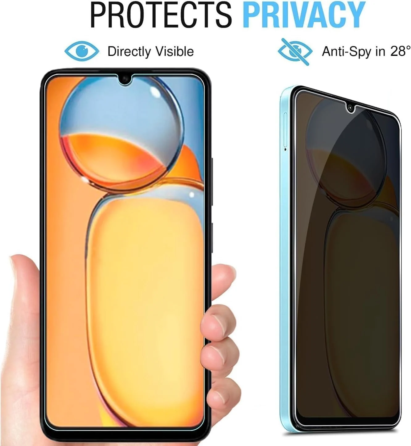 DL3 Mobilak Privacy Full Glass Screen Protector For Xiaomi Redmi 13C / Poco C65 - Black