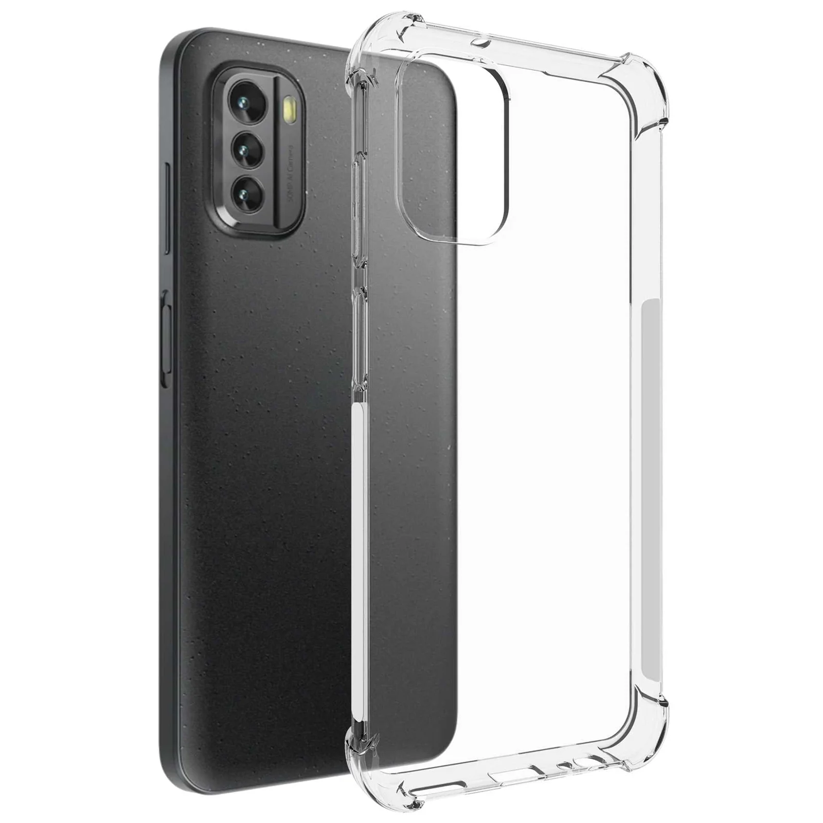 DL3 Mobilak Case Compatible with Nokia G60 5G, Cover Silicone TPU Gorilla Anti-shock Protector Camera Shockproof Corners - Clear