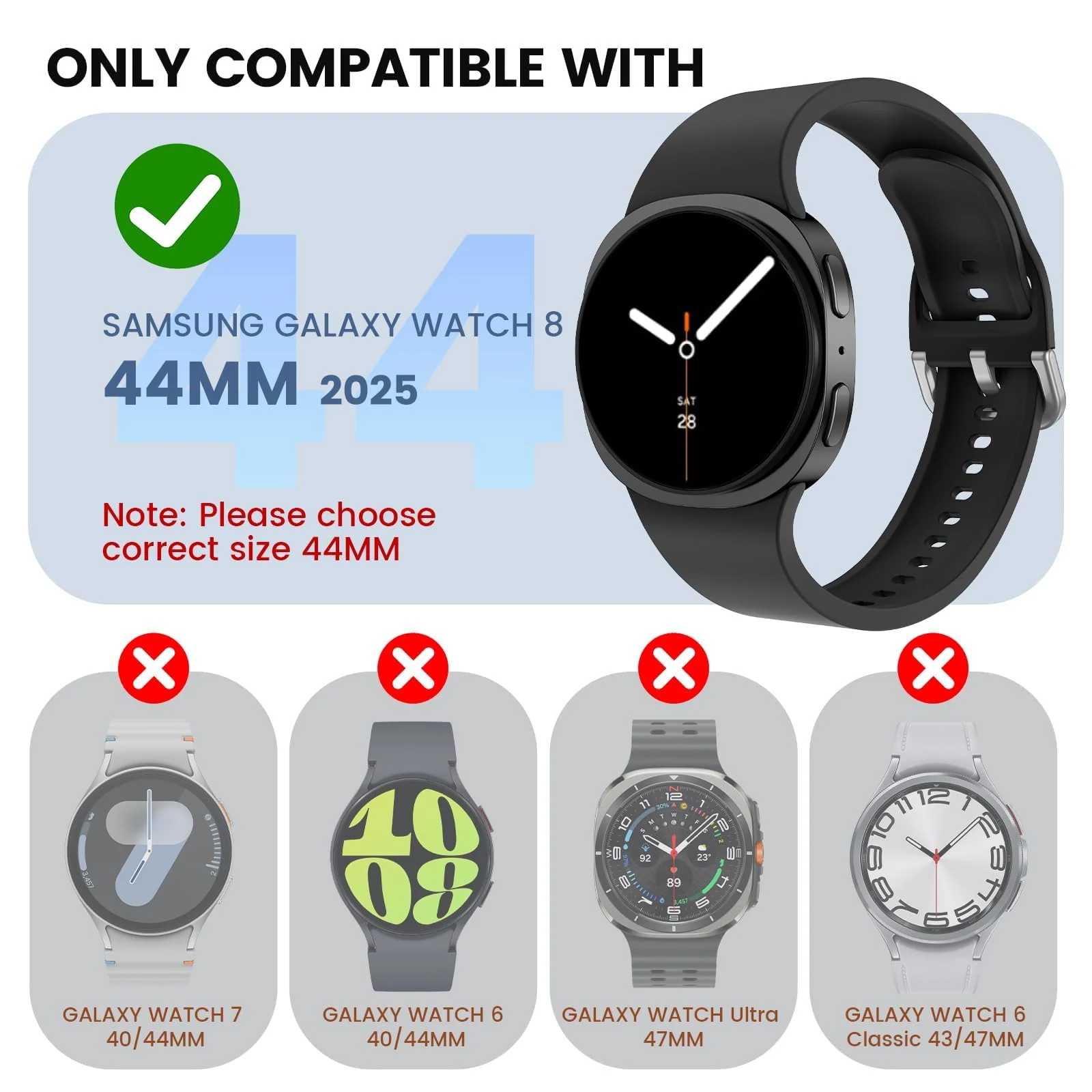 DL3 Mobilak Case Compatible with Samsung Galaxy Watch 8 44mm Case All-Around with Built-in Screen Protector Watch Soft TPU Shockproof Cover Slim Guard Thin Bumper Shell Protector - Gold