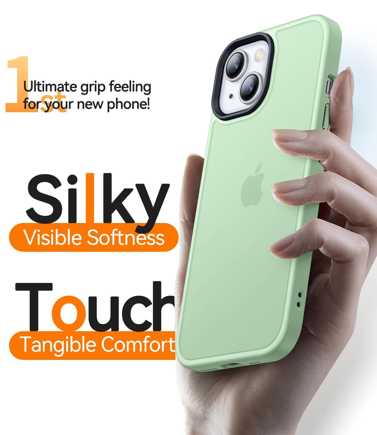 DL3 Mobilak Matte Protective Case for iPhone 13 / iPhone 14 with Camera Protection and Shockproof Design - Matcha Green