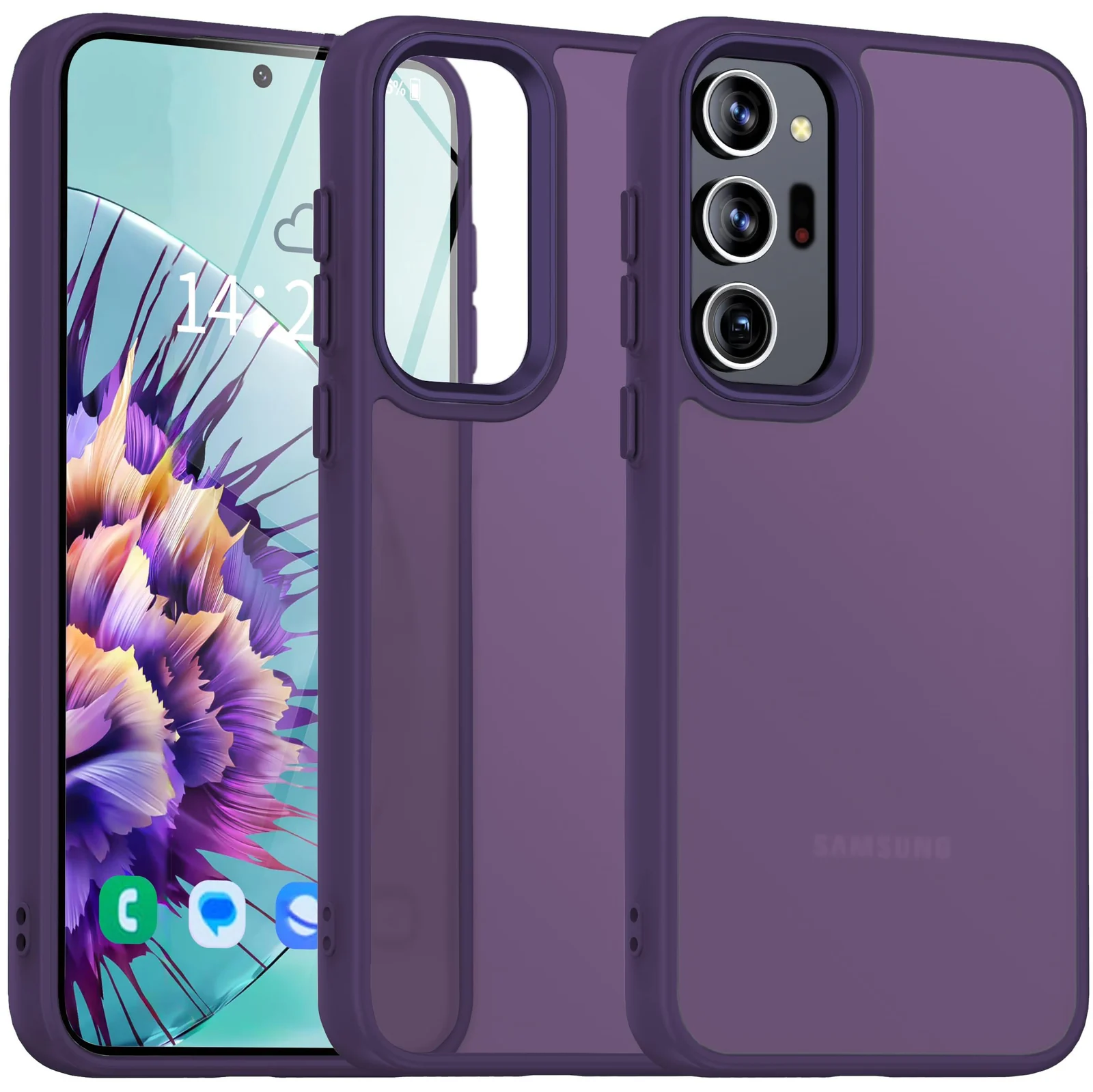 Dl3 Mobilak Matte Case for Samsung Galaxy Note 20 Ultra, Shockproof Drop Protection, Frosted Translucent Matte Back Phone Cover, Anti-Fingerprint (Purple)