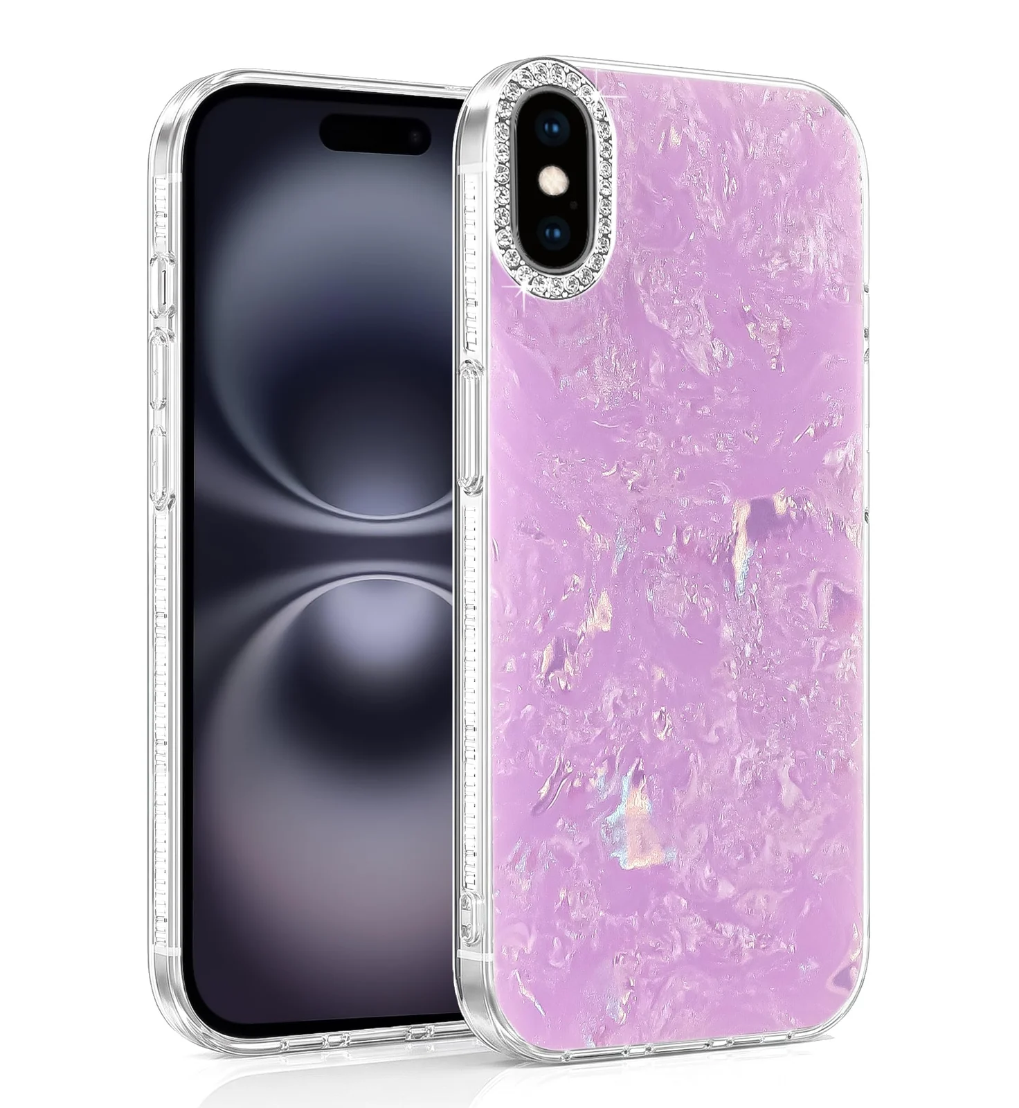 DL3 Mobilak Glitter Rhinestone Protective Case for iPhone XS Max with Shockproof Design - Purple