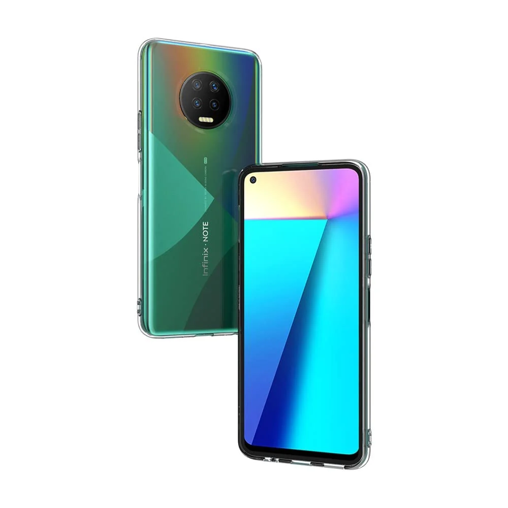 DL3 Mobilak Case Compatible with Infinix Note 7 Case Crystal Soft TPU Gel Case Flexible Silicone Anti-Scratch Camera Protection TPU Cover - Clear
