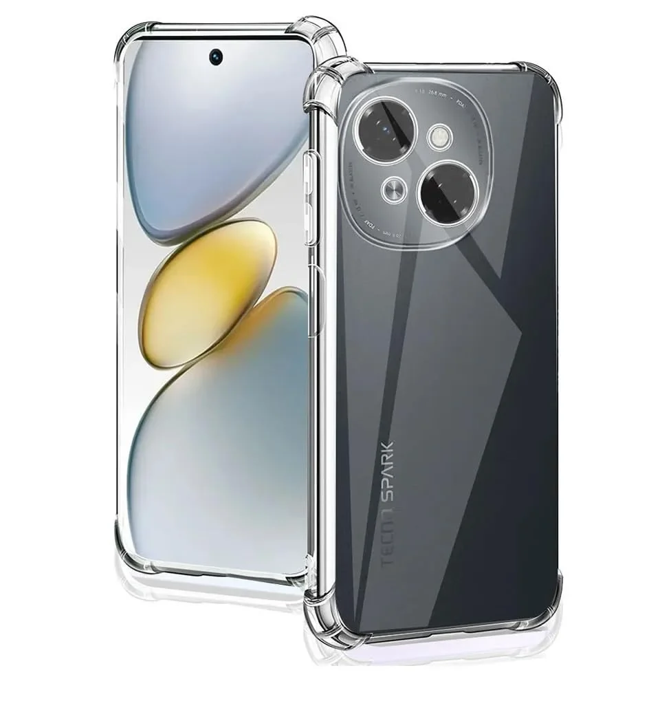 DL3 Mobilak Case Compatible with Tecno Spark Go 1/Go 2025, Cover SiliconeTransparent TPU Gorilla Anti-shock Protector Camera Shockproof Corners - Clear