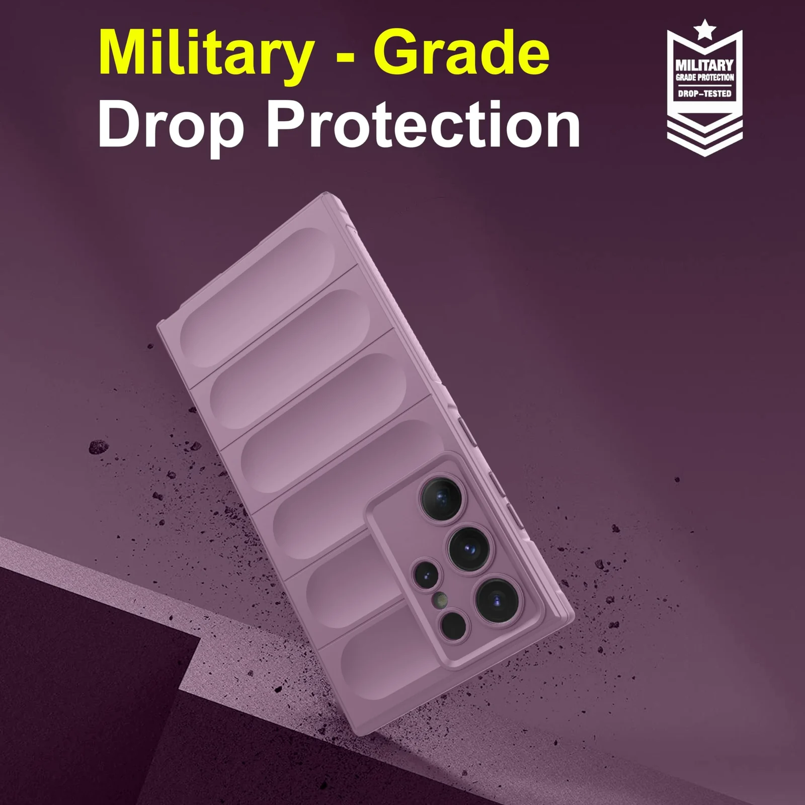 DL3 Mobilak Rugged Protective Case for Samsung Galaxy S23 Ultra, Camera protection, Shock-absorbing protection, Non-slip grip - Purple