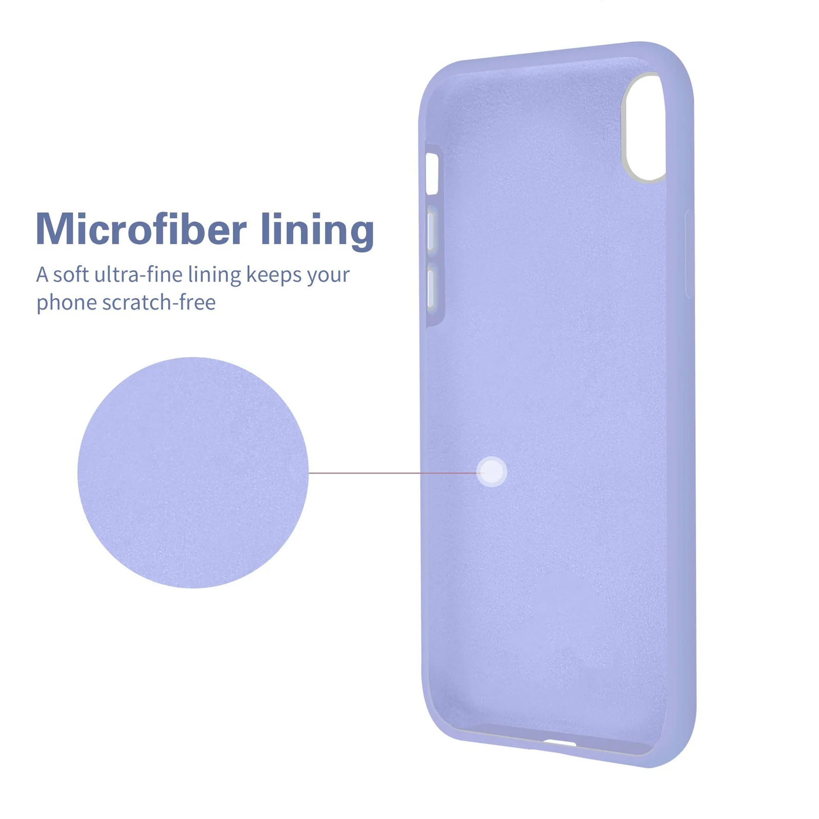 DL3 Mobilak Liquid Silicone Protective Case with Soft Microfiber Lining for iPhone XR - Light Purple
