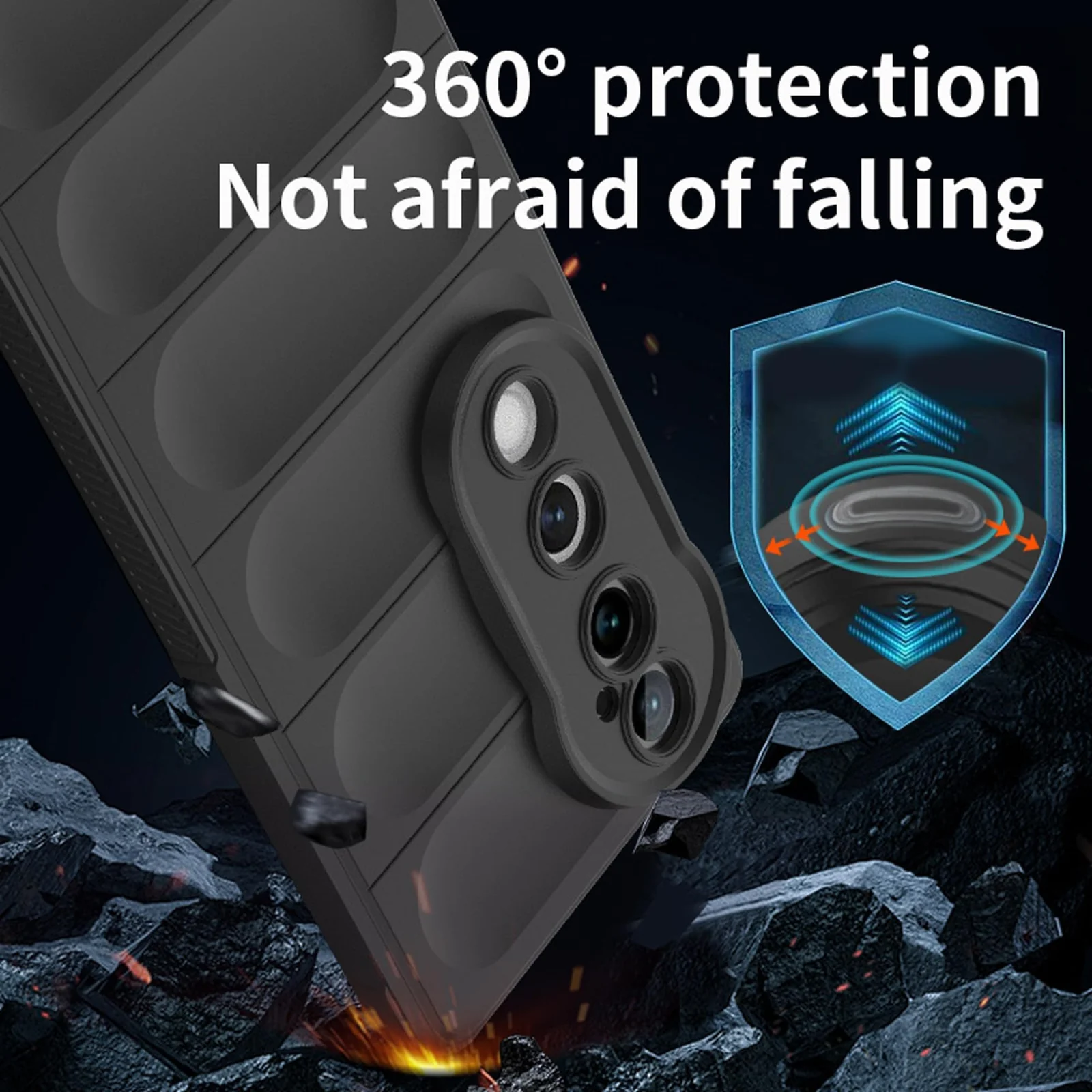 DL3 Mobilak Silicone Case for Vivo V40 5G / Vivo V40 Pro 5G Heavy Duty Protective [Slim Fit] Shockproof Soft Flexible Protective Design Shock-Absorption TPU Cover With Camera Protection - Black