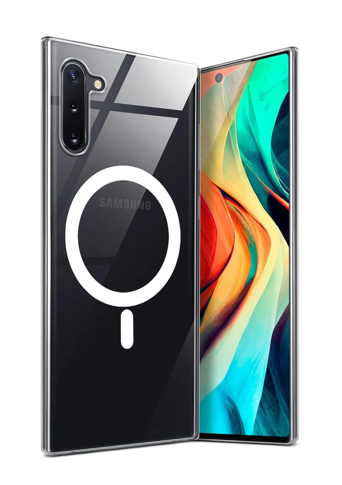 DL3 Mobilak for Samsung Galaxy Note 10 Case [Compatible with MagSafe] [Strong Magnet] [Non-Yellowing] Magnetic Slim Thin Bumper Phone Cover, Lightweight, and Durable - Clear