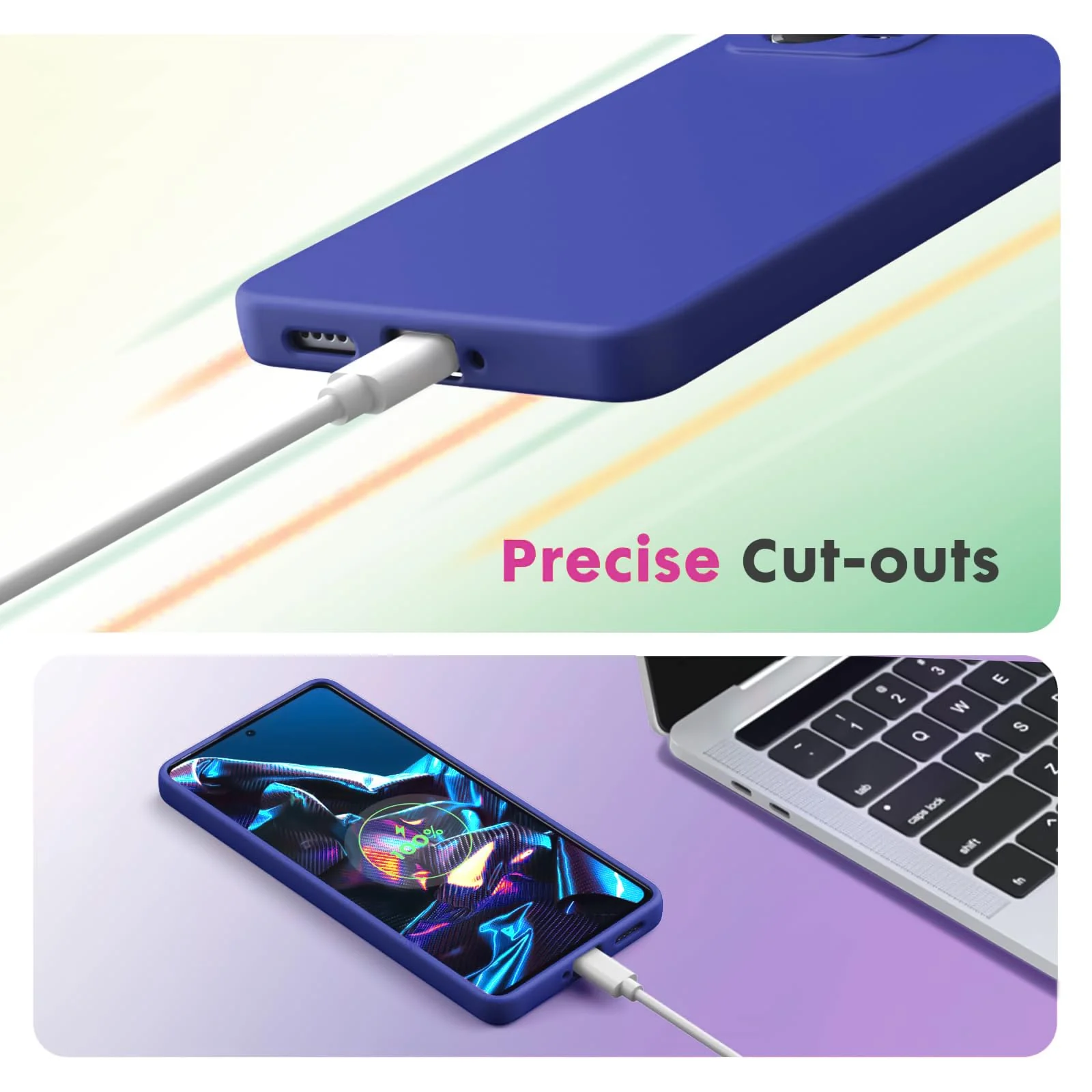 DL3 Mobilak Soft Silicone Protective Case for POCO X5 Pro 5G with Microfiber Lining and Shockproof Design - Pepsi