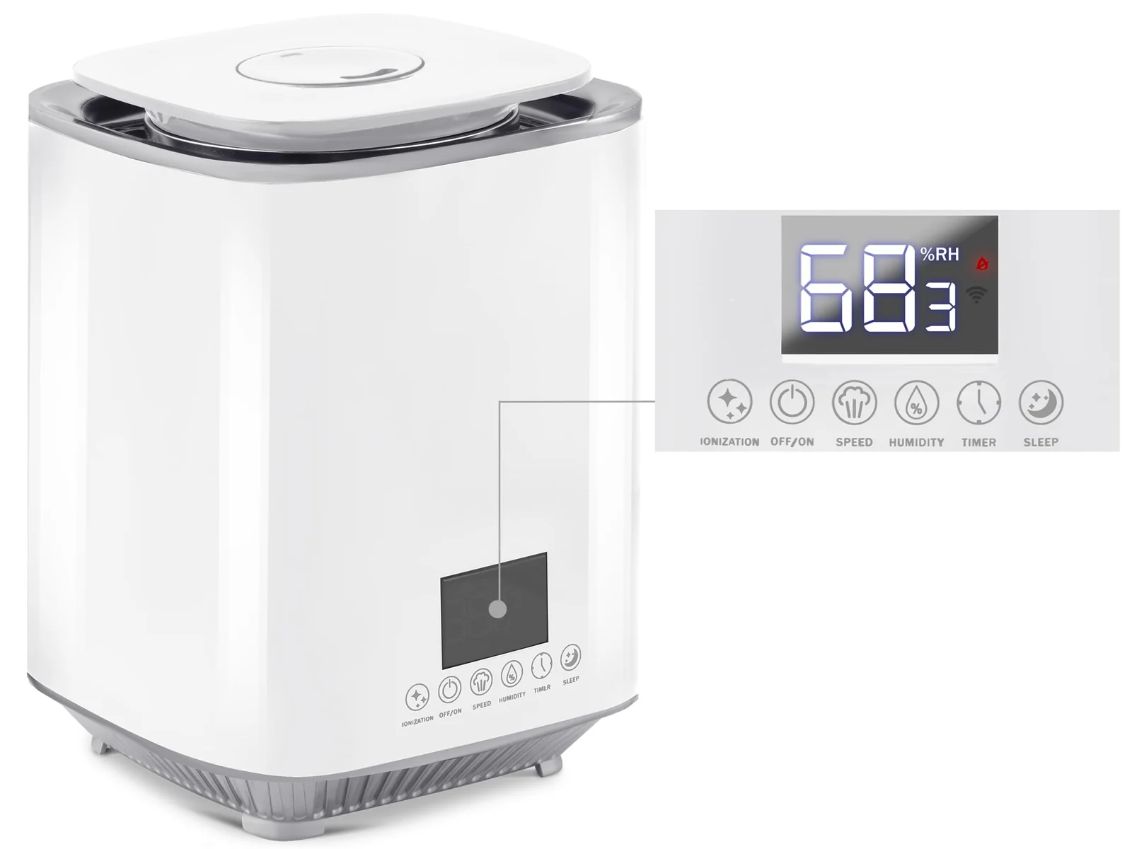 Mobigon 3 Litres Humidifier for Room, Cool Mist Ultrasonic Humidifier / Essential Oil Diffuser, Super Quiet 360°Nozzle, Colorful Change, Auto Shut Off&UV Light&, Lasts Up to 24 Hours - White
