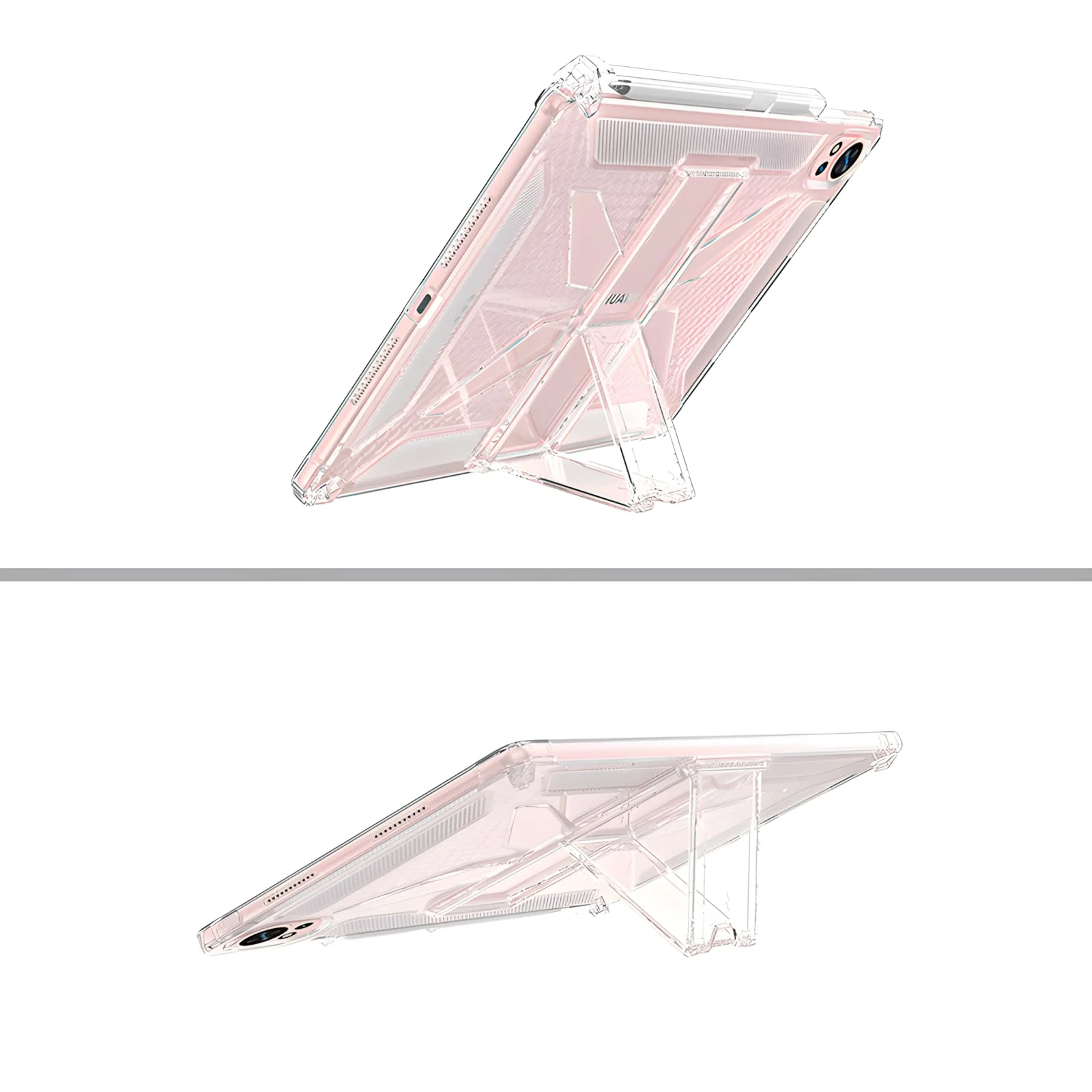 DL3 Mobilak Transparent Stand Case for Huawei MatePad Air 12 inch 2024/Matepad 12X 2024 Shockproof, Thin Slim Lightweight Anti-Yellowing Bumper, Kickstand Cover, with Pencil Holder - Clear