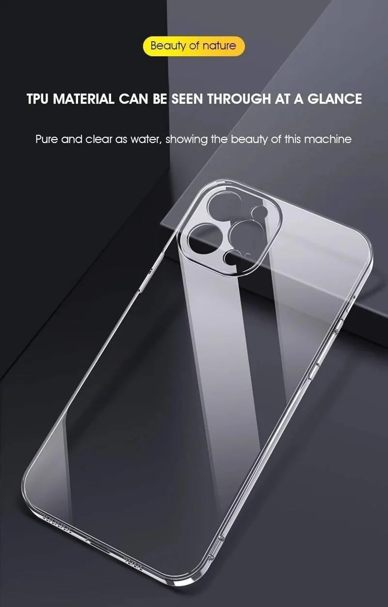 DL3 Mobilak Clear TPU Case for iPhone 15 Pro, Camera protection, Shock-absorbing protection, Raised edges around the screen and camera - Clear