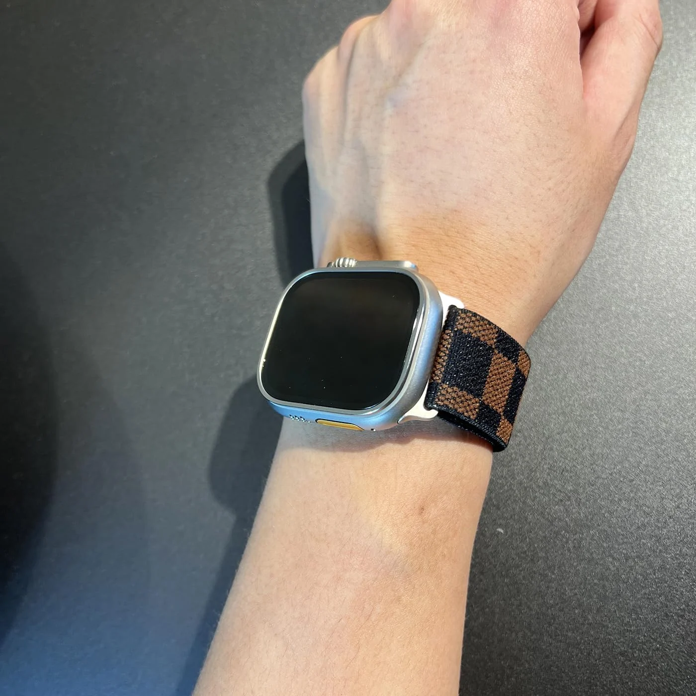 DL3 Mobilak Trail/Alpine Loop Nylon Band Compatible with Apple Watch Ultra 2/Ultra Band 49mm 45mm 44mm 42mm, Adjustable with Metal C-Hook Strap for iWatch Ultra Series 9/8/7/6/5/4/3/2/1/SE2/SE - Trail Lattice Brown