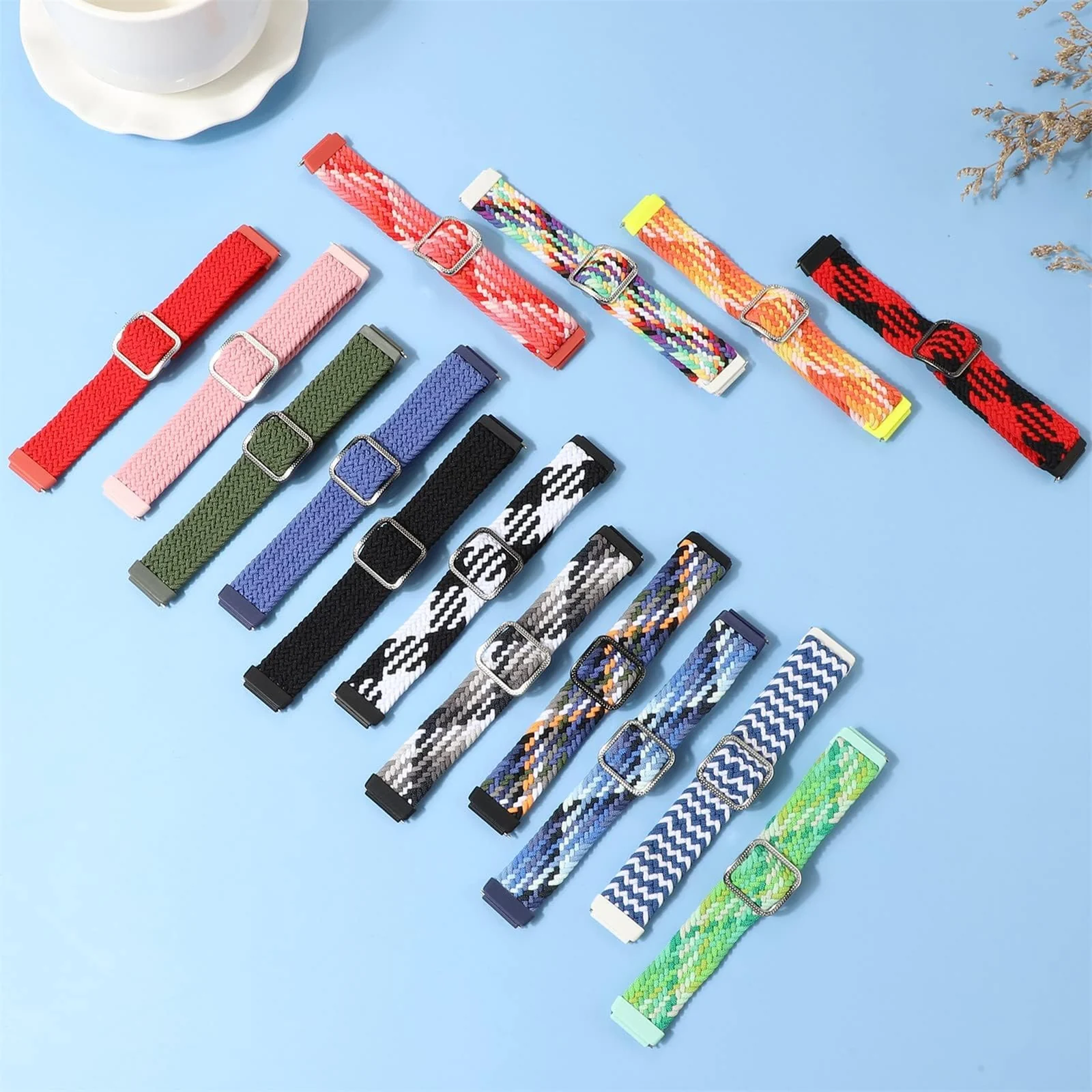DL3 Mobilak Dl3 Mobailk Braided Bracelet Compatible with Huawei Band 10/Huawei Band 9/Huawei Band 8 for Men and Women, Braided Adjustable Elastic Nylon Sport Replacement Watch Strap - Red Black