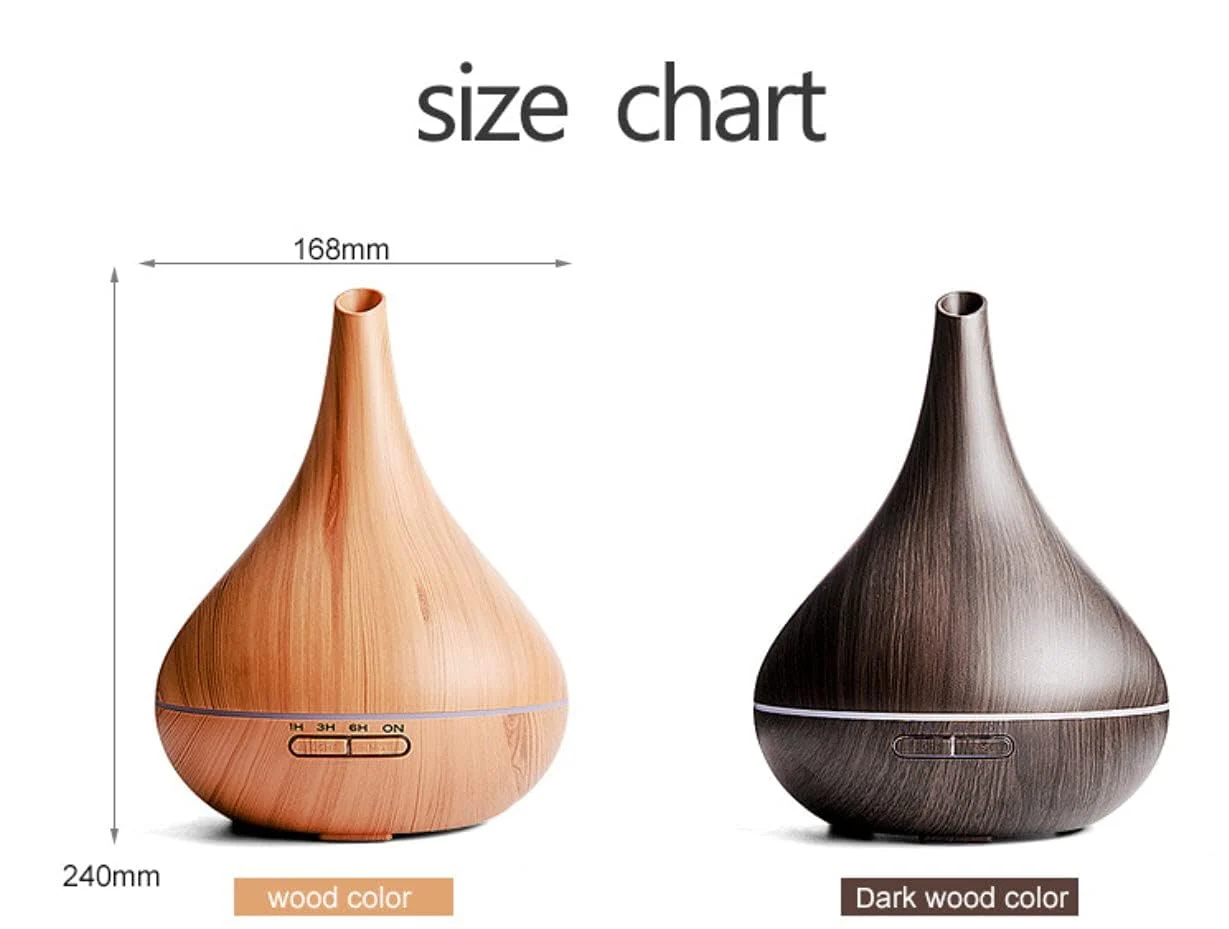 Mobigon Essential Oil Diffuser, Aromatherapy Diffuser 500ml with Remote Control, 4 Timer & Auto-Off Safety Switch, 7 Color LED Lights Mode, 10 Hours Quiet Humidifier for Bedroom - B.Dark Woody