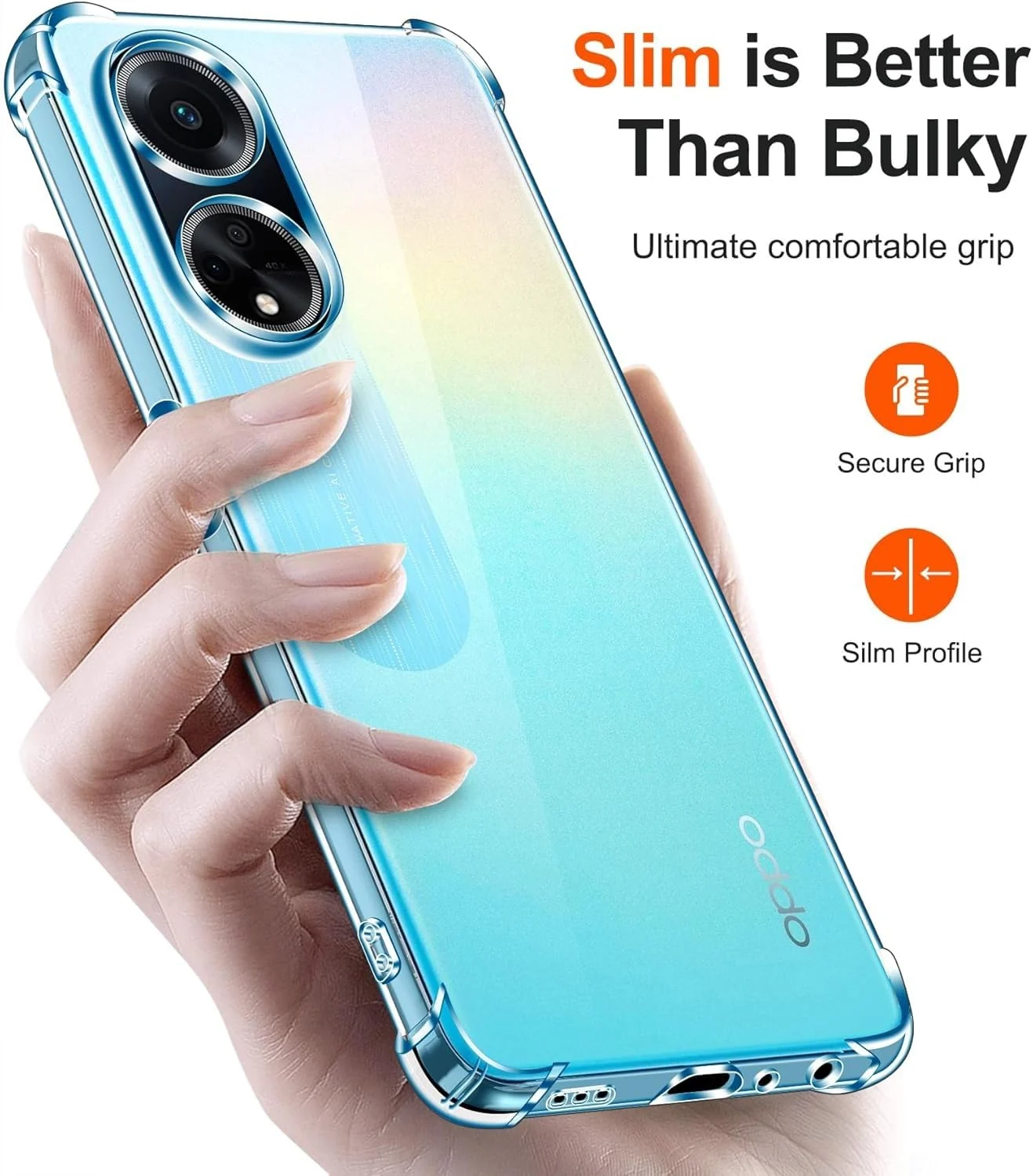 DL3 Mobilak Clear TPU Protective Case for OPPO A98 5G / OPPO A1 5G / OPPO F23 5G with Camera Protection and Shockproof Design - Clear