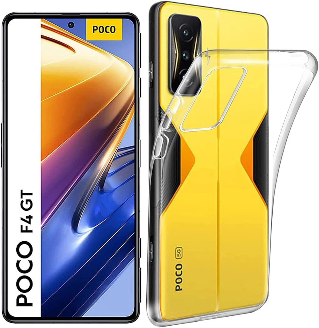 DL3 Mobilak Case Compatible with Poco F4 GT Case Crystal Soft TPU Gel Case Flexible Silicone Anti-Scratch Camera Protection TPU Cover - Clear
