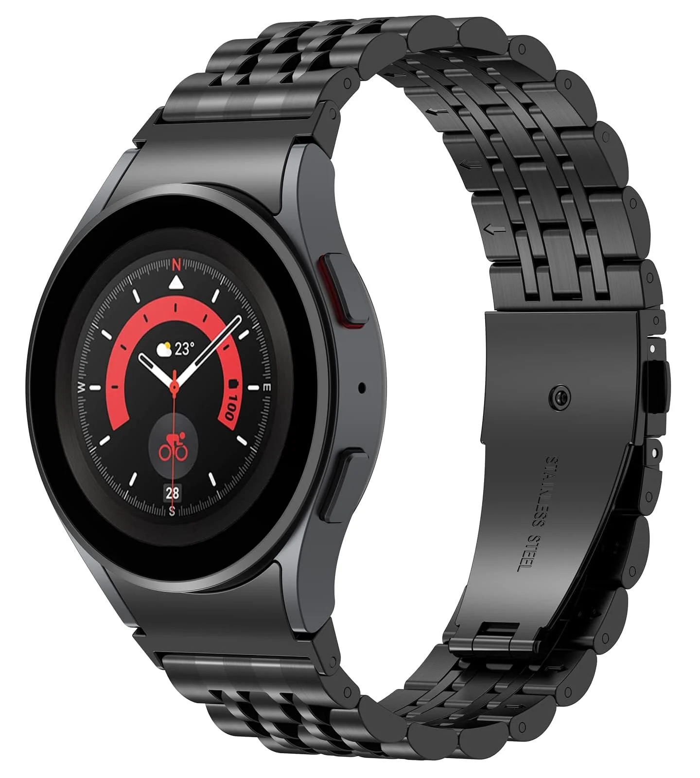 DL3 Mobilak Strap Metal 22MM Bands For Samsung galaxy watch3 45mm /galaxy 46mm/Gear S3/Huawei watch GT3 46MM/GT2E/GT2 Pro/GT GT2 46MM/Magic Watch2 46mm/Amazfit GTR 2/2e/3/3pro/4 - Black