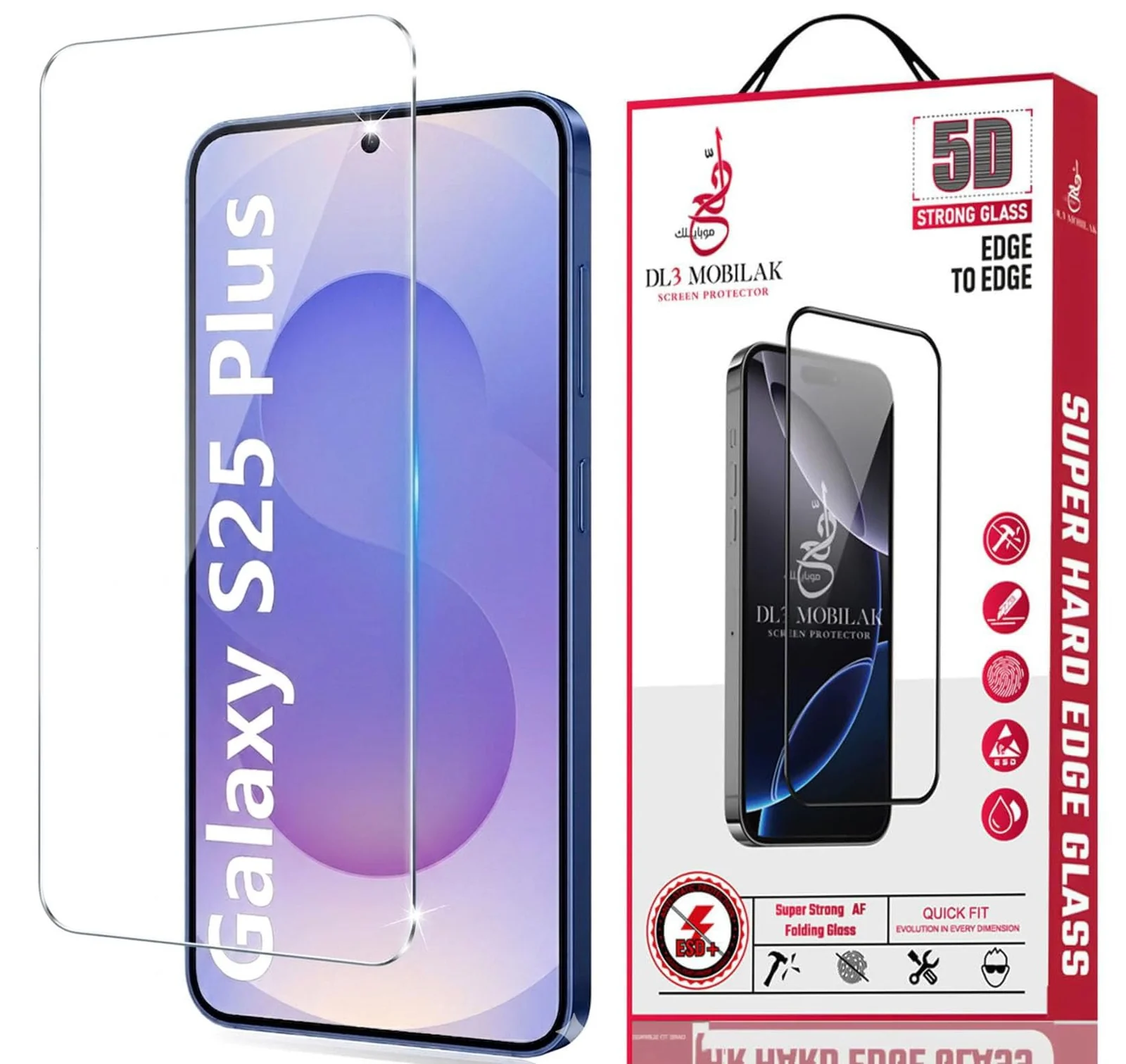 DL3 Mobilak Screen Protector for Samsung Galaxy S25 Plus, Tempered Glass Screen Saver Premium HD Protective, Scratch Resistant, NO-Bubble, 9H Hardness, Full Coverage Film - Clear