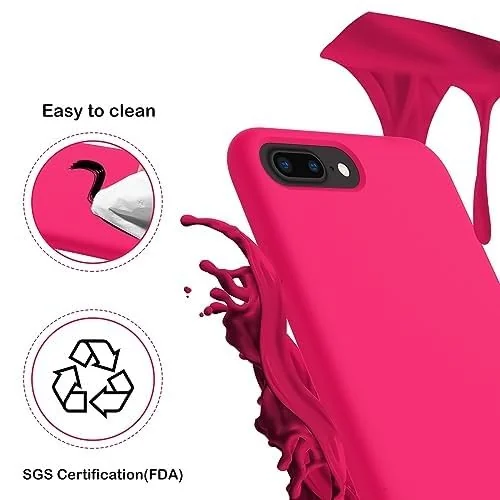 DL3 Mobilak Liquid Silicone Protective Case for iPhone 6 Plus / 6S Plus with Camera Protection and Microfiber Lining - Hot Pink