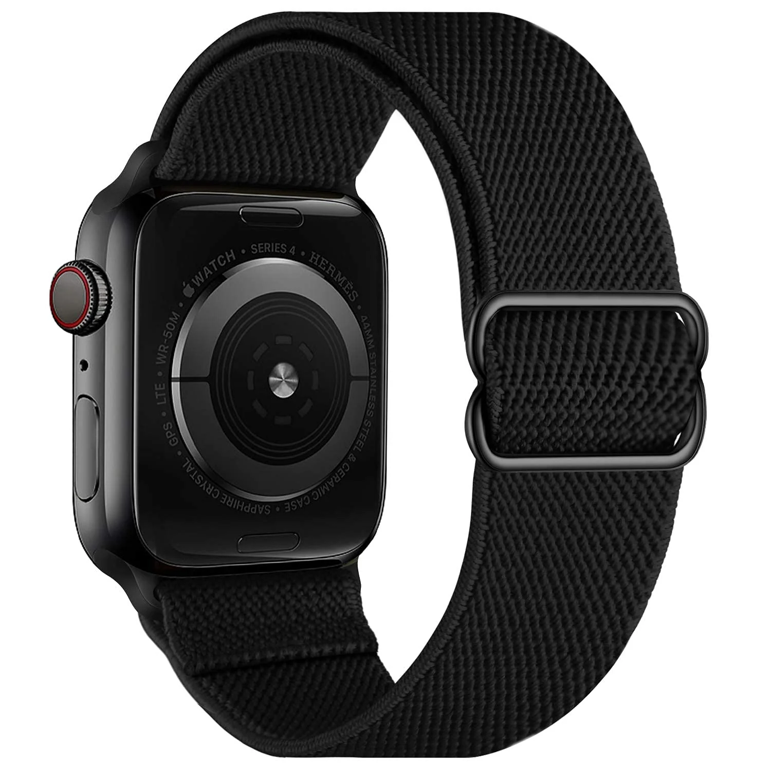 DL3 MOBILAK Nylon Solo Loop Stretchy Straps For Apple Watch Band 49mm 45mm 44mm 42mm 41mm 40mm 38mm, Elastic Wristbands for Series 8 Ultra 7 6 5 4 3 2 1 Se (42MM/44MM/45MM/49MM) - Black