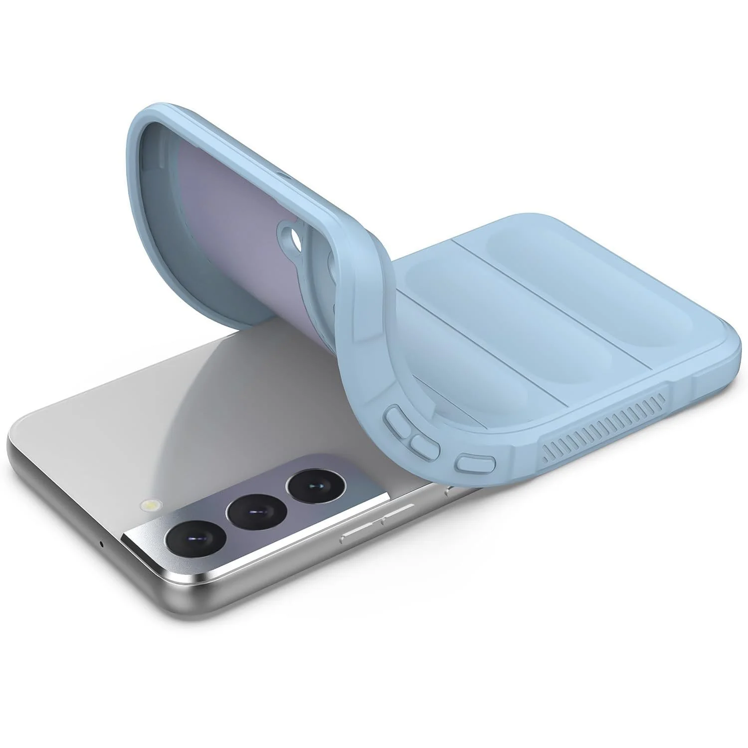 DL3 Mobilak Rugged Protective Case for Samsung Galaxy S21 FE, Camera protection, Shock-absorbing protection, Non-slip grip - Baby Blue