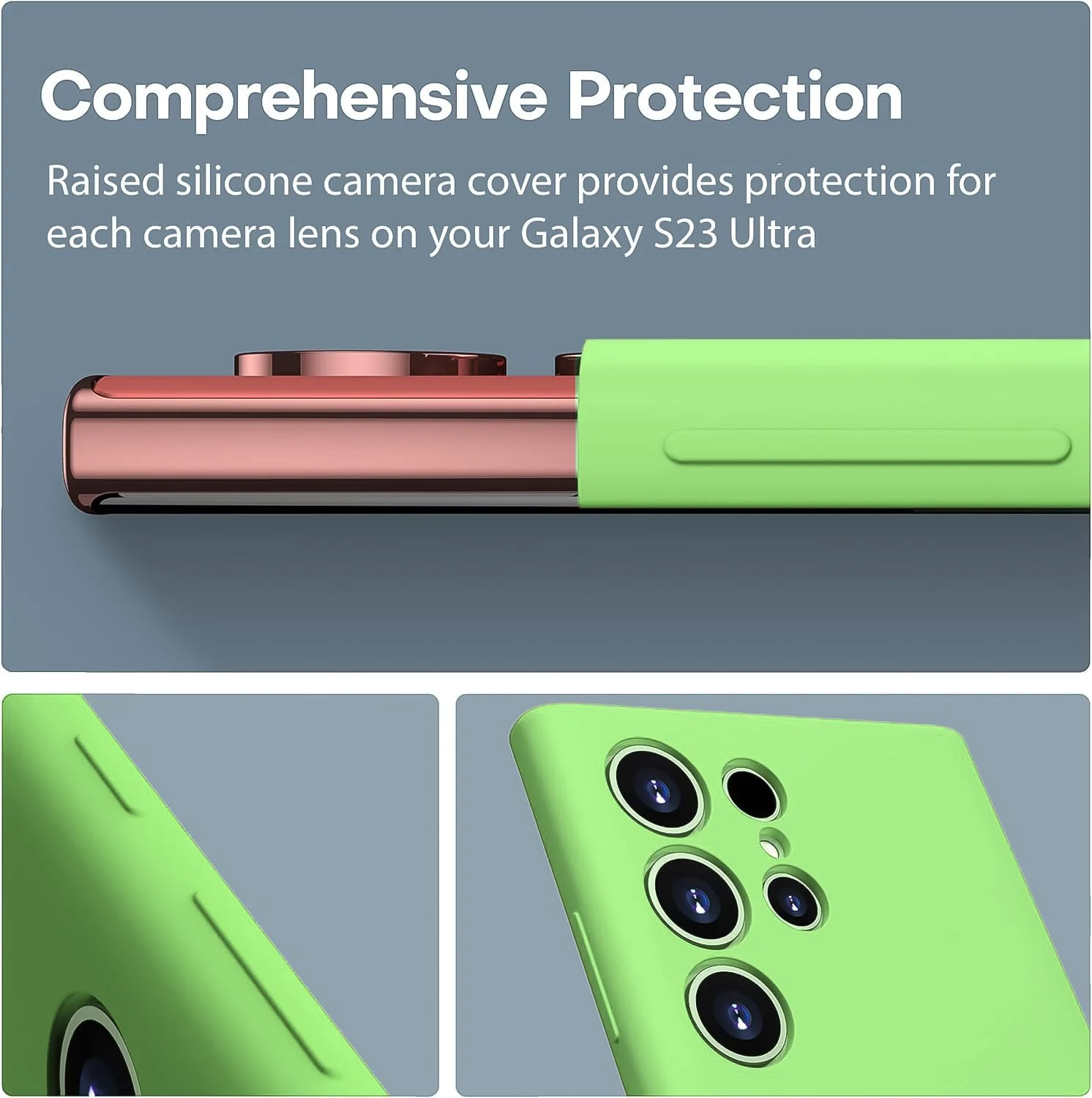 DL3 Mobilak Silicone Protective Case for Samsung Galaxy S22 Ultra 5G, Shock-absorbing protection, Scratch-resistant surface, Soft microfiber lining - Light Green
