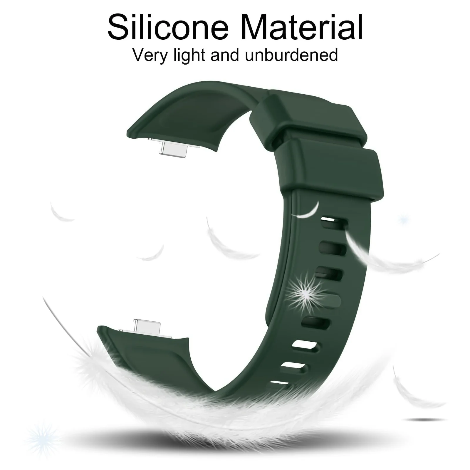 DL3 Mobilak Bracelet Compatible with Xiaomi Redmi Watch 6/5/4 / Xiaomi Smart Band 10 Pro/9 Pro/8 Pro, Soft TPU Replacement Strap Sports, Strap for Men and Women - Dark Green
