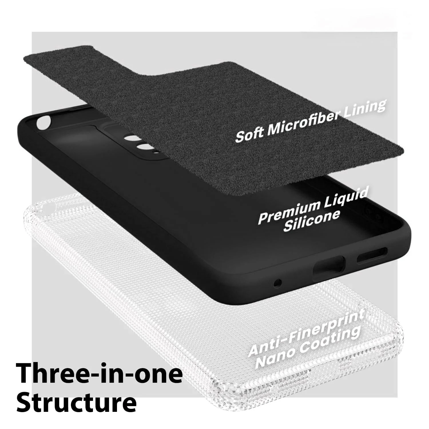 DL3 Mobilak Liquid Silicone Case for OPPO Reno 8 4G / OPPO Reno 7 4G, Not compatible with MagSafe, Supports wireless charging, Camera protection - Black