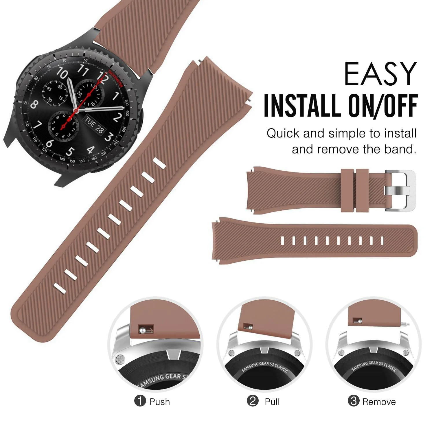 DL3 Mobilak Silicone Sport Band 22MM Xiaomi Redmi Watch 5 Active/5 Lite/Samsung Galaxy Watch 46mm/Watch 3 45mm/Gear S3/Huawei watch (GT6 GT5 GT4 GT3 GT2 GT 46MM)/GT2E/GT5 Pro/GT 6 Pro/Amazfit GTR 3/4 - Desert