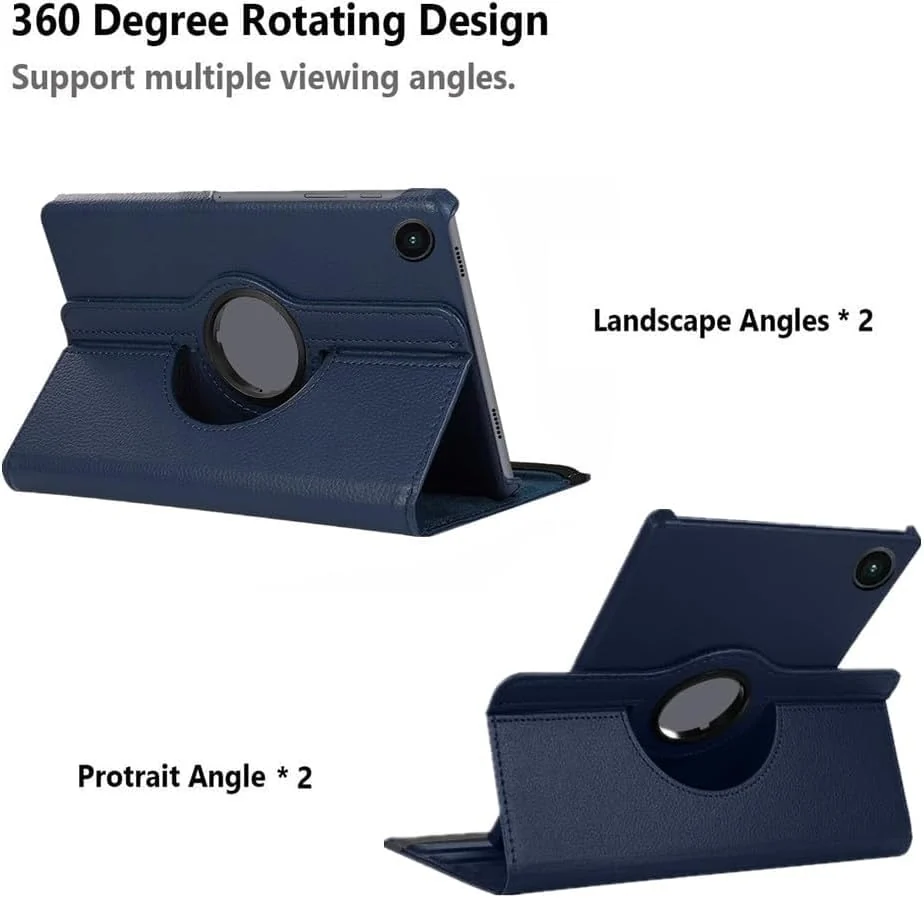 DL3 Mobilak Protective Cover for Honor Pad 10 12.1 inch 2025, 360° Rotatable Smart Stand, Leather Folio Flip Cover with Multi-Angle Viewing, Auto Wake Sleep - Blue