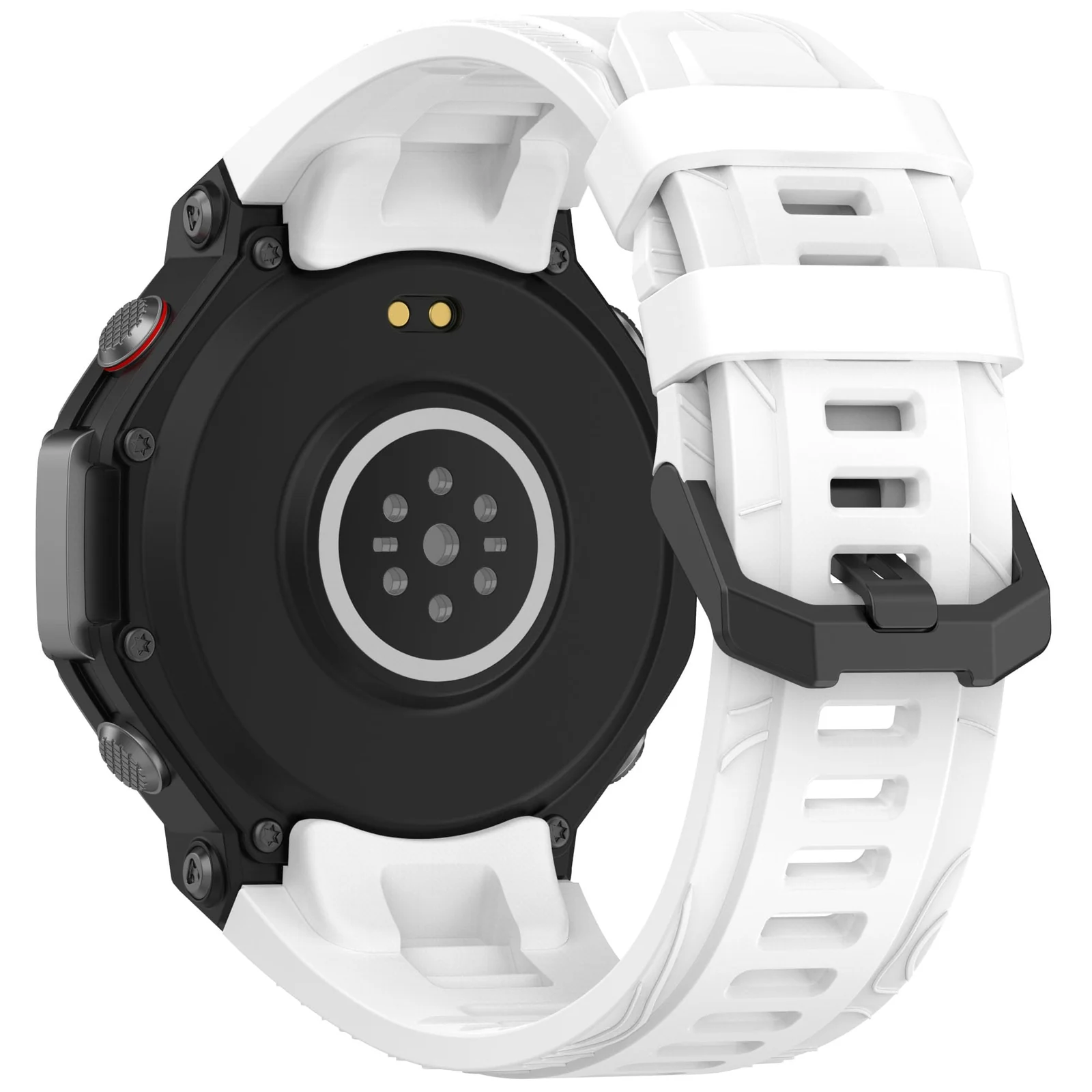 DL3 Mobilak Strap Compatible with Amazfit T-Rex 3, Men Women Sport Waterproof Soft Breathable Silicone Watch Bands Compatible with Amazfit T-Rex 3 with 1 Install Tool - White