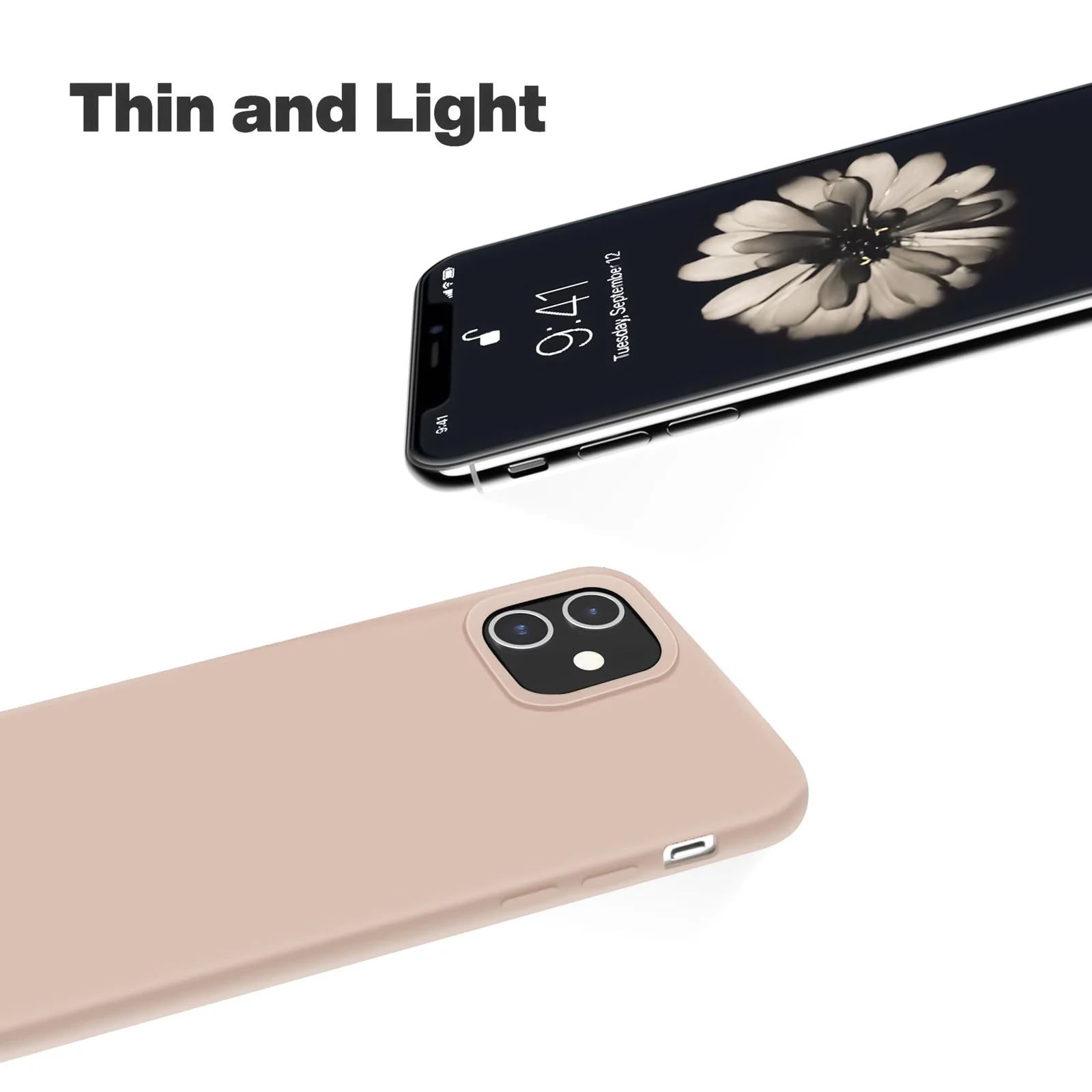 DL3 Mobilak Liquid Silicone Protective Case for iPhone 11 (6.1 Inch) with Camera Protection and Microfiber Lining - Light Cashmere