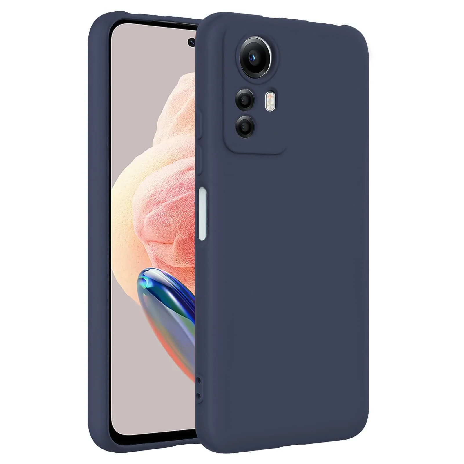 DL3 Mobilak Liquid Silicone Case for Xiaomi Redmi Note 12S, Shock-absorbing protection, Scratch-resistant surface, Soft microfiber lining - Midnight Blue
