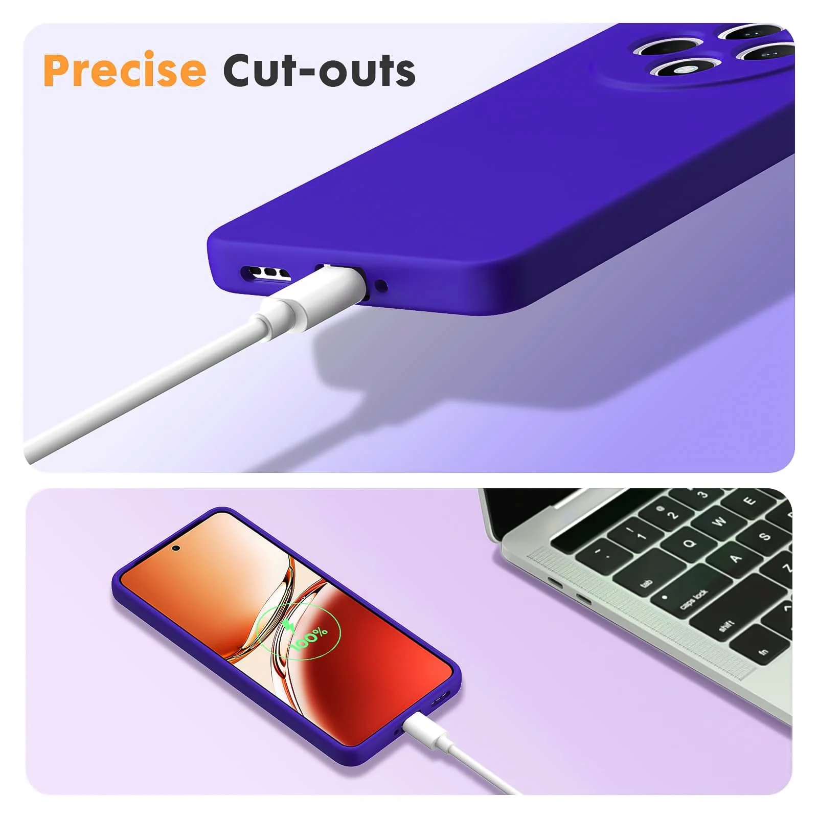 DL3 Mobilak Liquid Silicone Protective Case for OPPO Reno 12F with Camera Protection and Microfiber Lining - Pepsi
