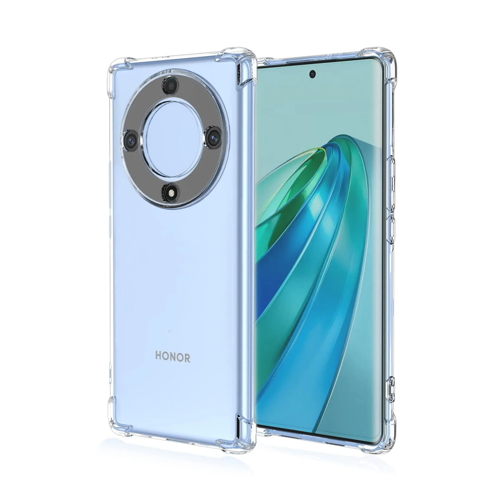 Dl3 Mobilak Case Compatible with Honor X9a 5G / Honor Magic 5 Lite, Cover Silicone Transparent TPU Gorilla Anti-shock Protector Camera Shockproof Corners - Clear