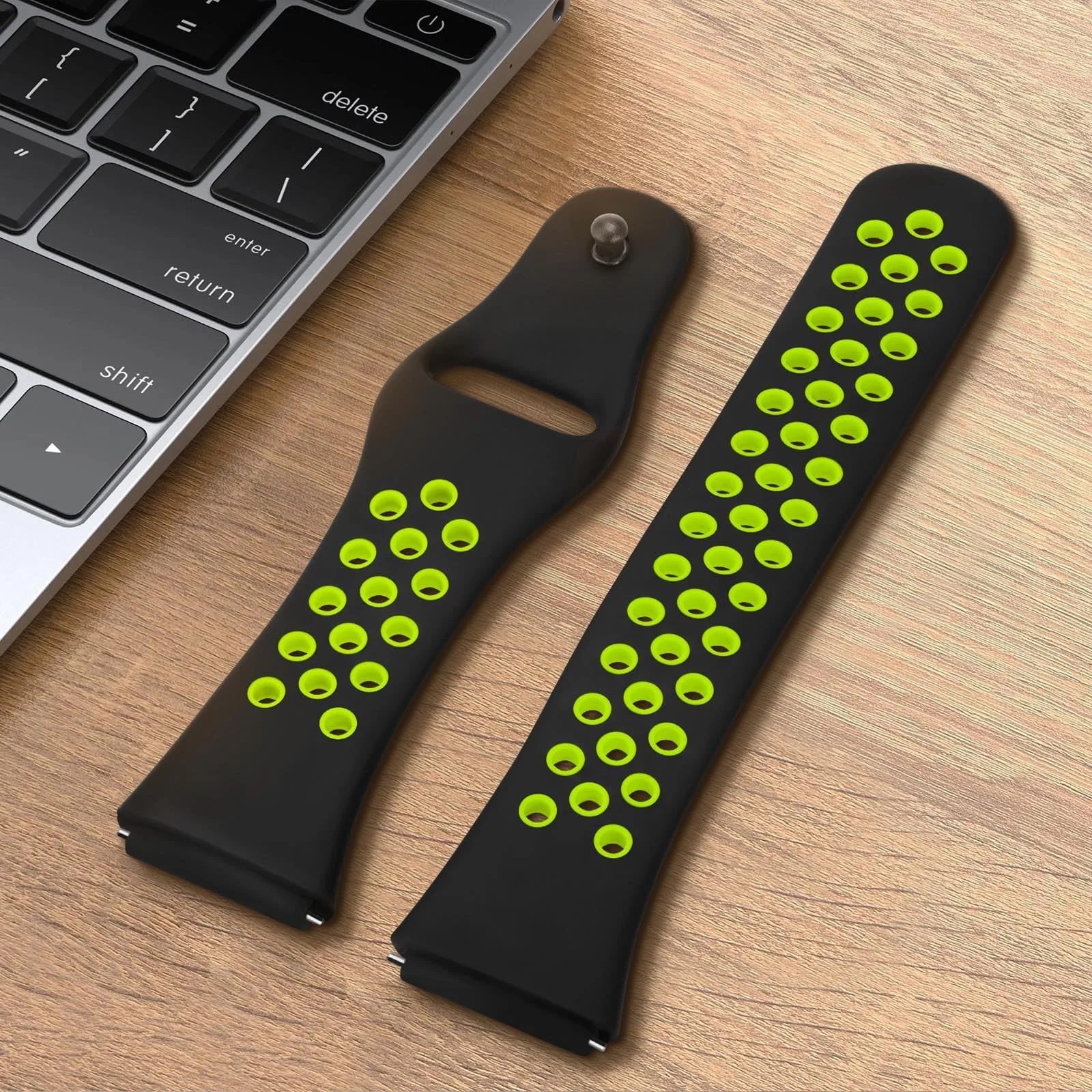 DL3 Mobilak Strap Silicone Compatible With Xiaomi Redmi Watch 3 Active/Redmi Watch 3 Lite, Sport Silicone Watch Band Wrist Strap, Bracelet Wristband Wrist Strap - Black Lime