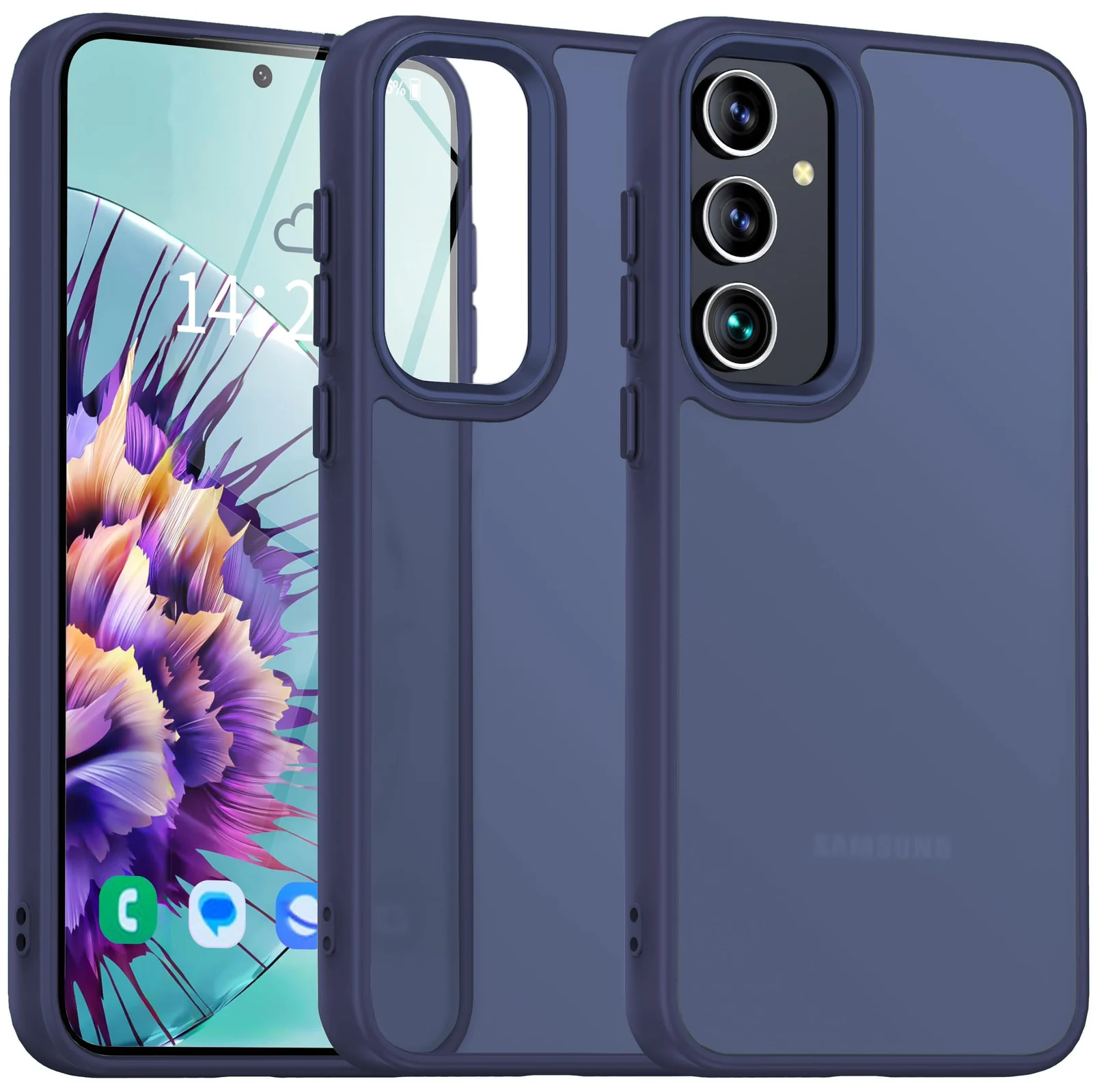 Dl3 Mobilak Matte Case for Samsung Galaxy A16 5G/4G, Shockproof Drop Protection, Frosted Translucent Matte Back Phone Cover, Anti-Fingerprint (Black)