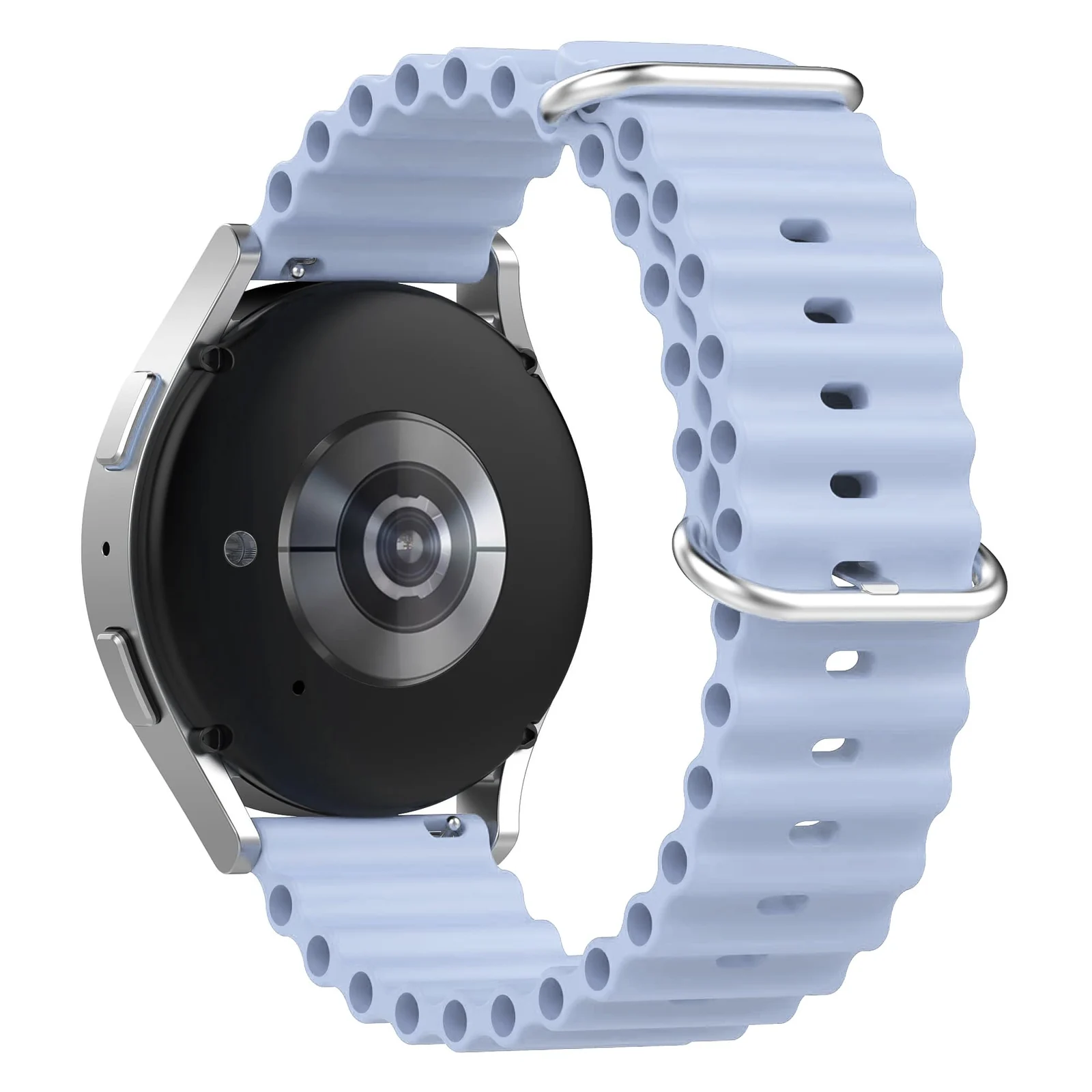 DL3 Mobilak 20mm Ocean Band for Samsung Galaxy Watch 7/6/5/4/FE Band 40mm 44mm/Galaxy Watch 6/4 Classic Bands 47mm 43mm 46mm 42mm/Watch 5 pro 45mm/3 41mm/Active 2, Adjustable Soft Silicone Sport Loop Ocean Strap - Baby Blue