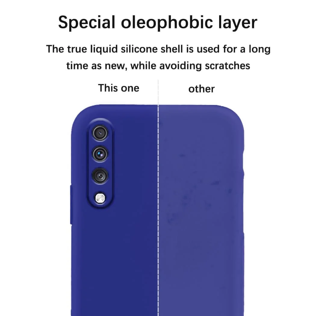 DL3 Mobilak Silicone Protective Case for Samsung Galaxy A70 / A70s, Shock-absorbing protection, Scratch-resistant surface, Soft microfiber lining - Pepsi
