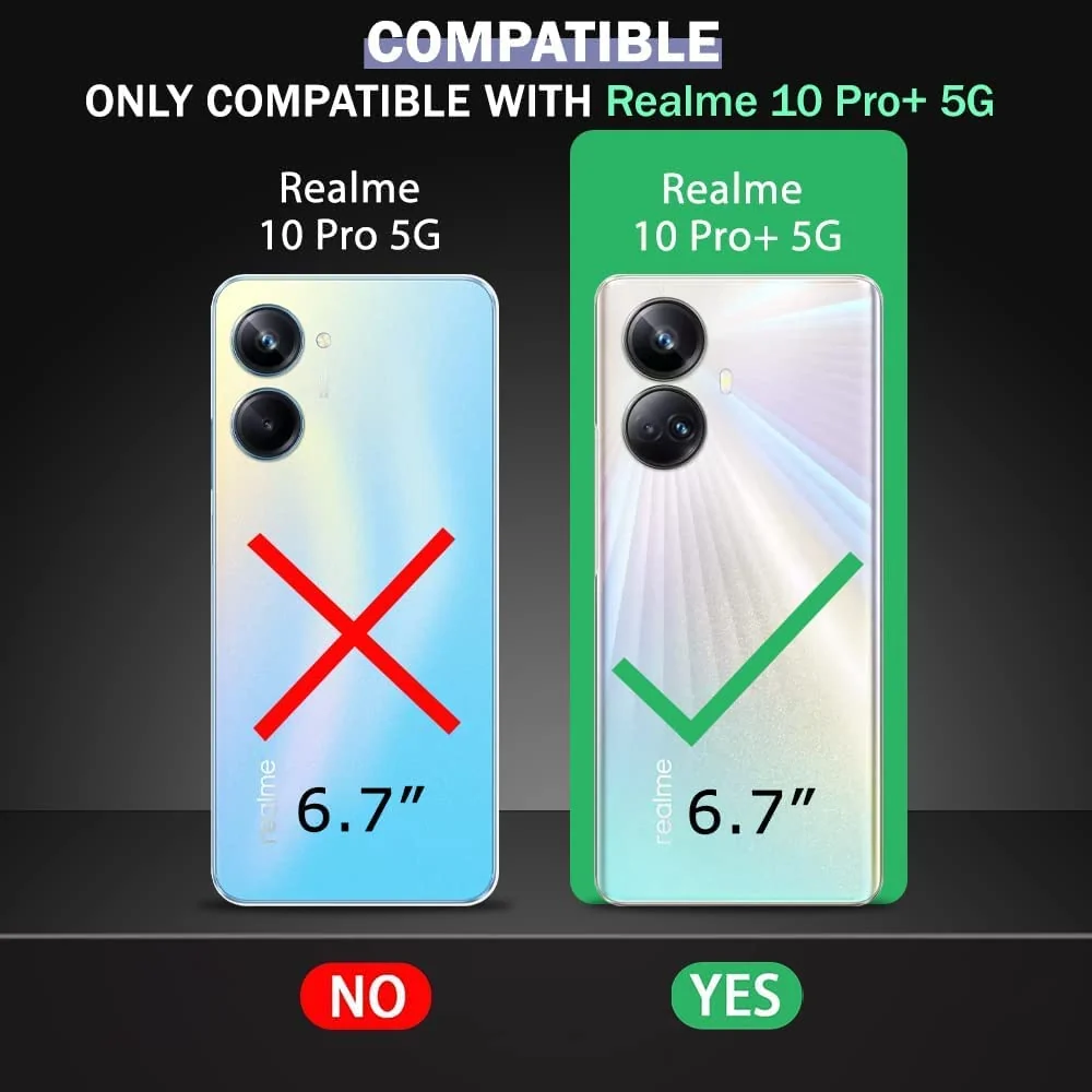 DL3 Mobilak Case Compatible with realme 10 Pro+ Plus 5G Case Crystal Soft TPU Gel Case Flexible Silicone Anti-Scratch Camera Protection TPU Cover - Clear
